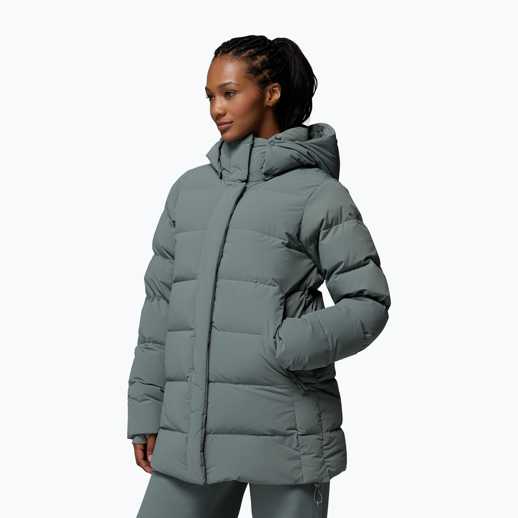 Дамско пухено яке Columbia Amaze Puff Mid Hooded sedona sage