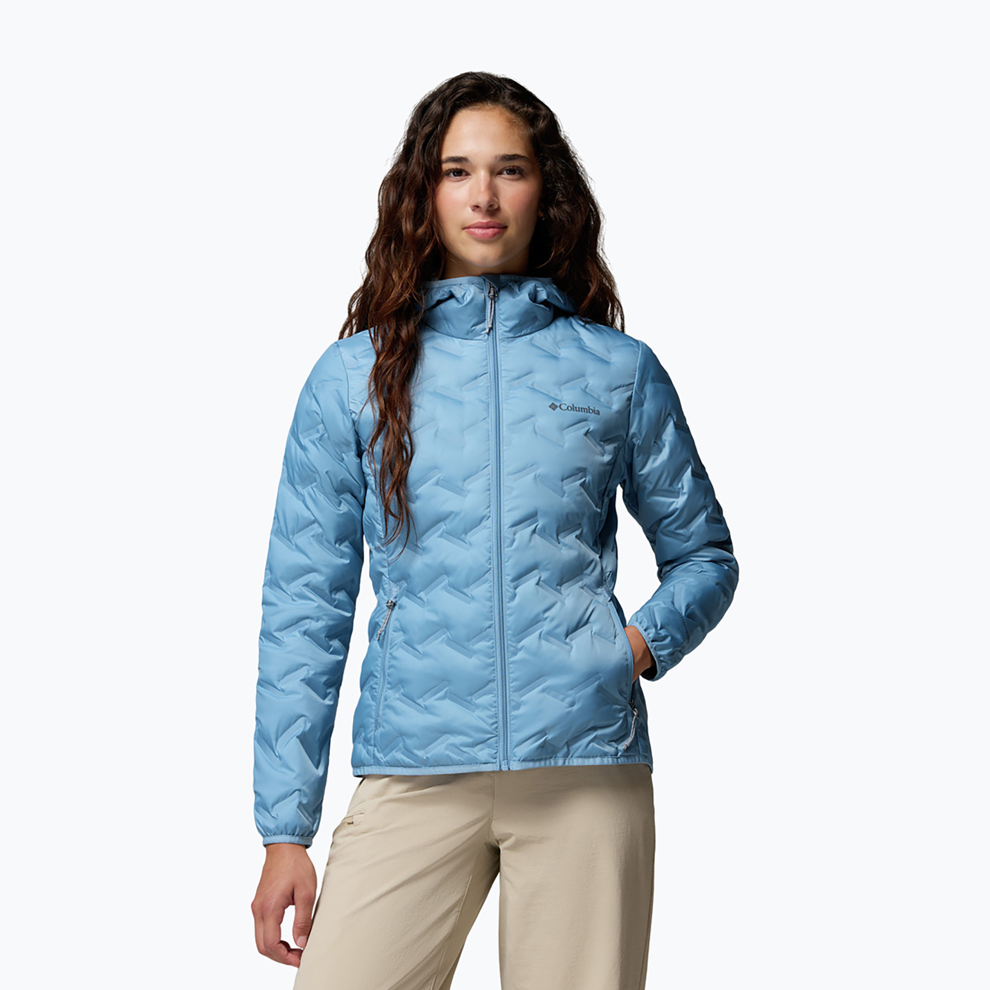 Geacă cu puf pentru femei Columbia Delta Ridge II Down Hooded rainy day