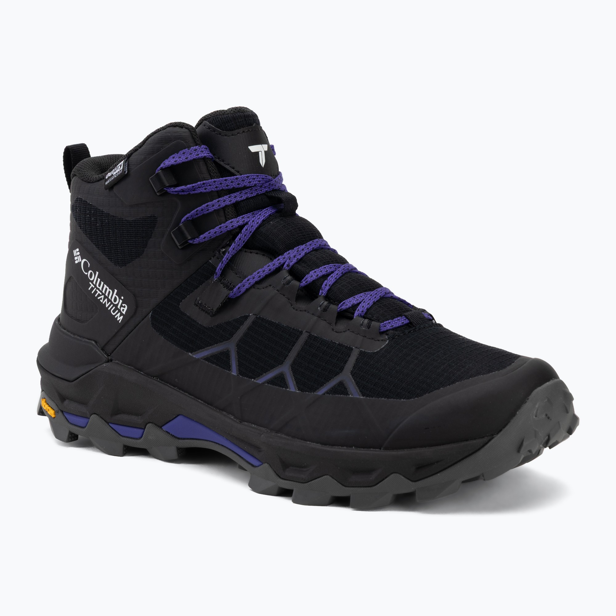 Dámske trekingové topánky Columbia Peakfreak Titanum Outdry Mid black/purple quartz