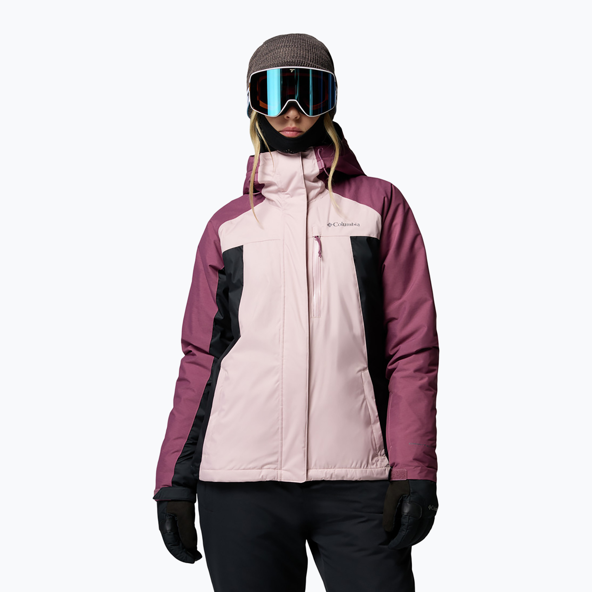 Geacă de schi pentru femei Columbia Snowy Summit Ins mineral pink/black/antique mauve x dye