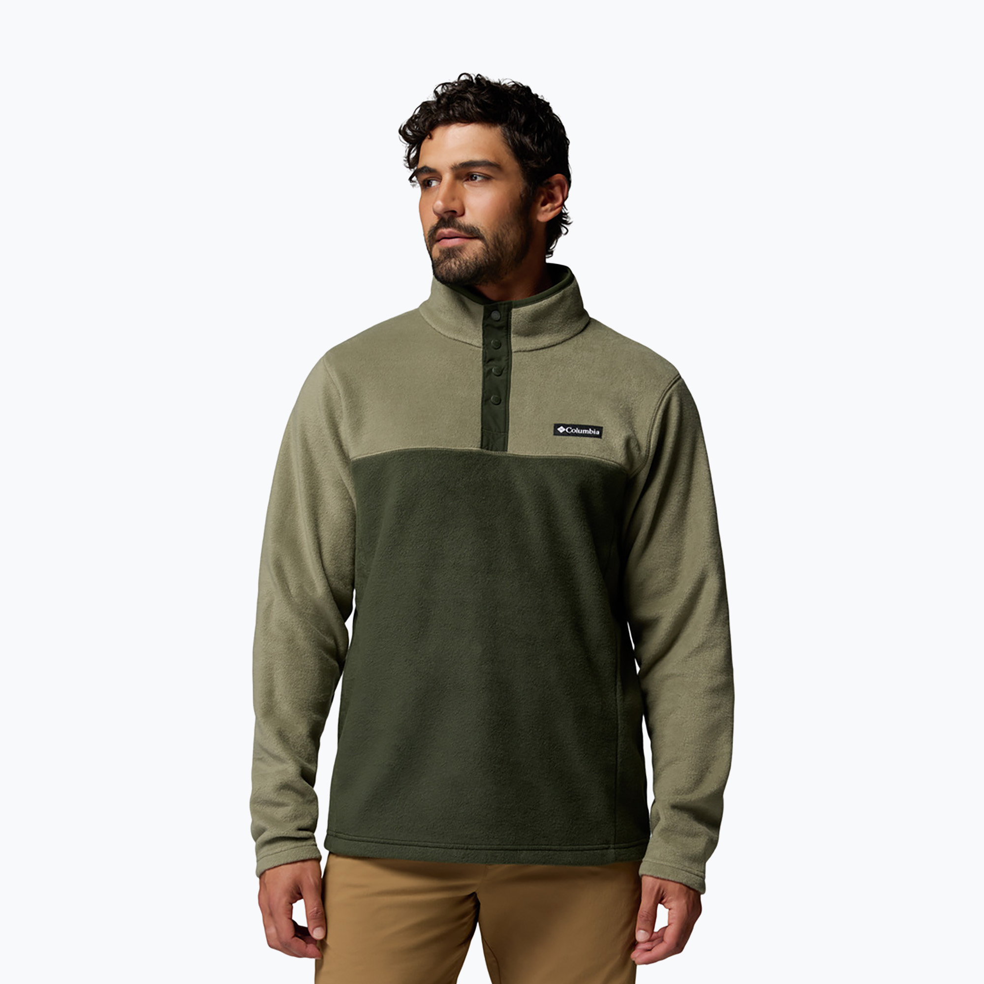 Мъжки поларен суитшърт Columbia Steens Mountain Half Snap II stone green/greenscape