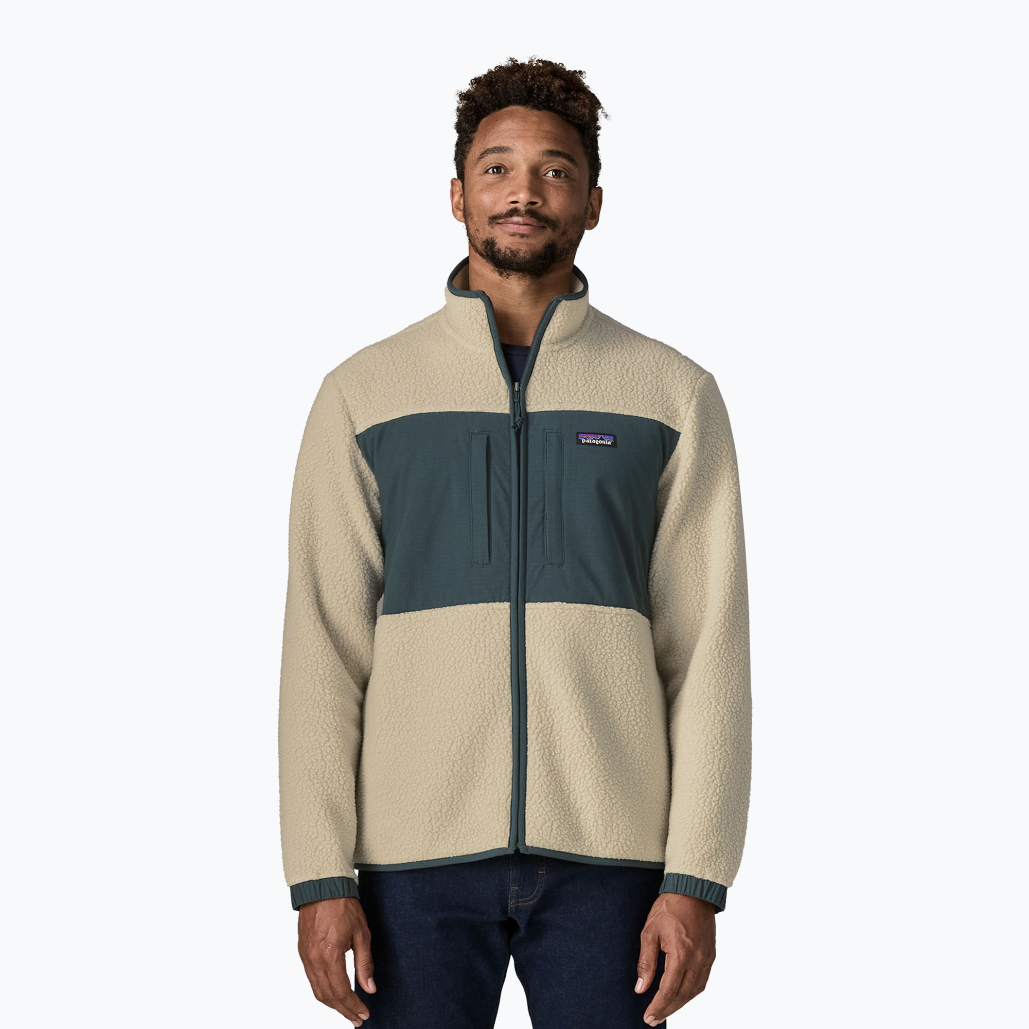 Мъжки поларен суитшърт Patagonia Retro Pile Patch pelican