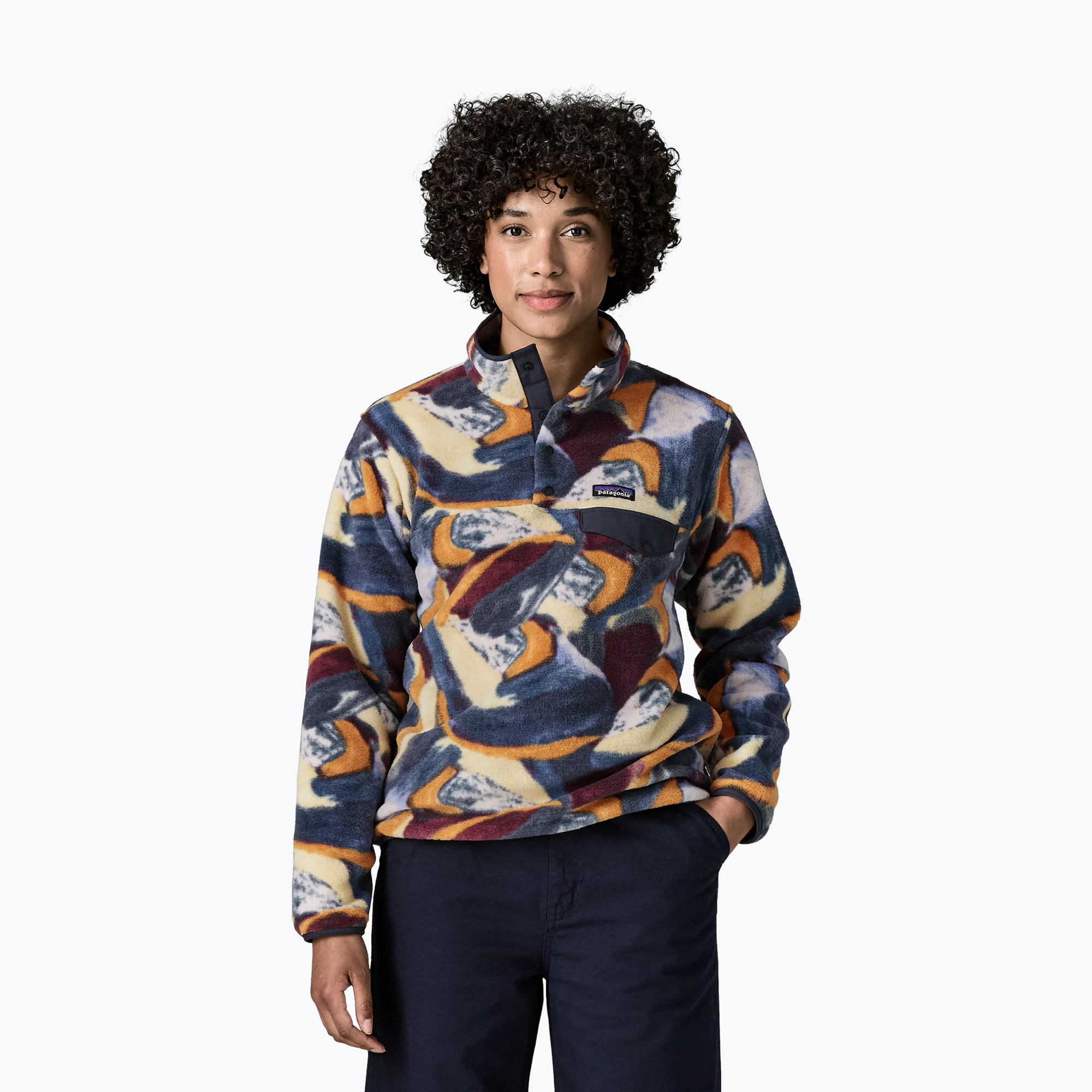 Bluză fleece pentru femei Patagonia Lightweight Synchilla Snap-T Pullover smudge: smolder blue