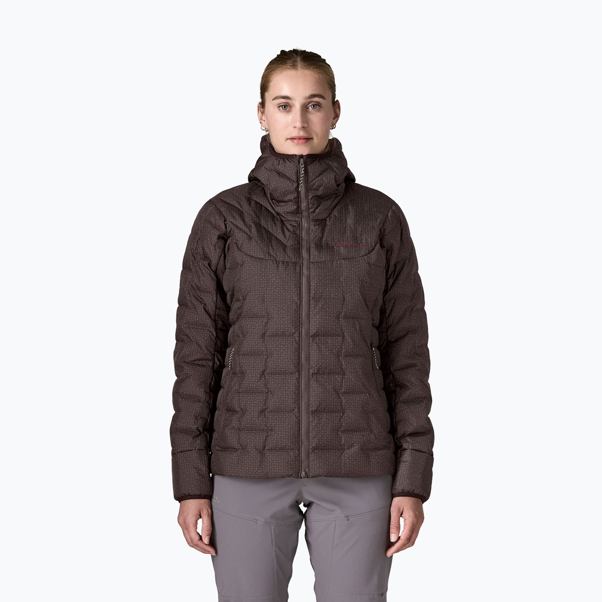 Дамско ватирано яке Patagonia Durable Down Hoody den brown