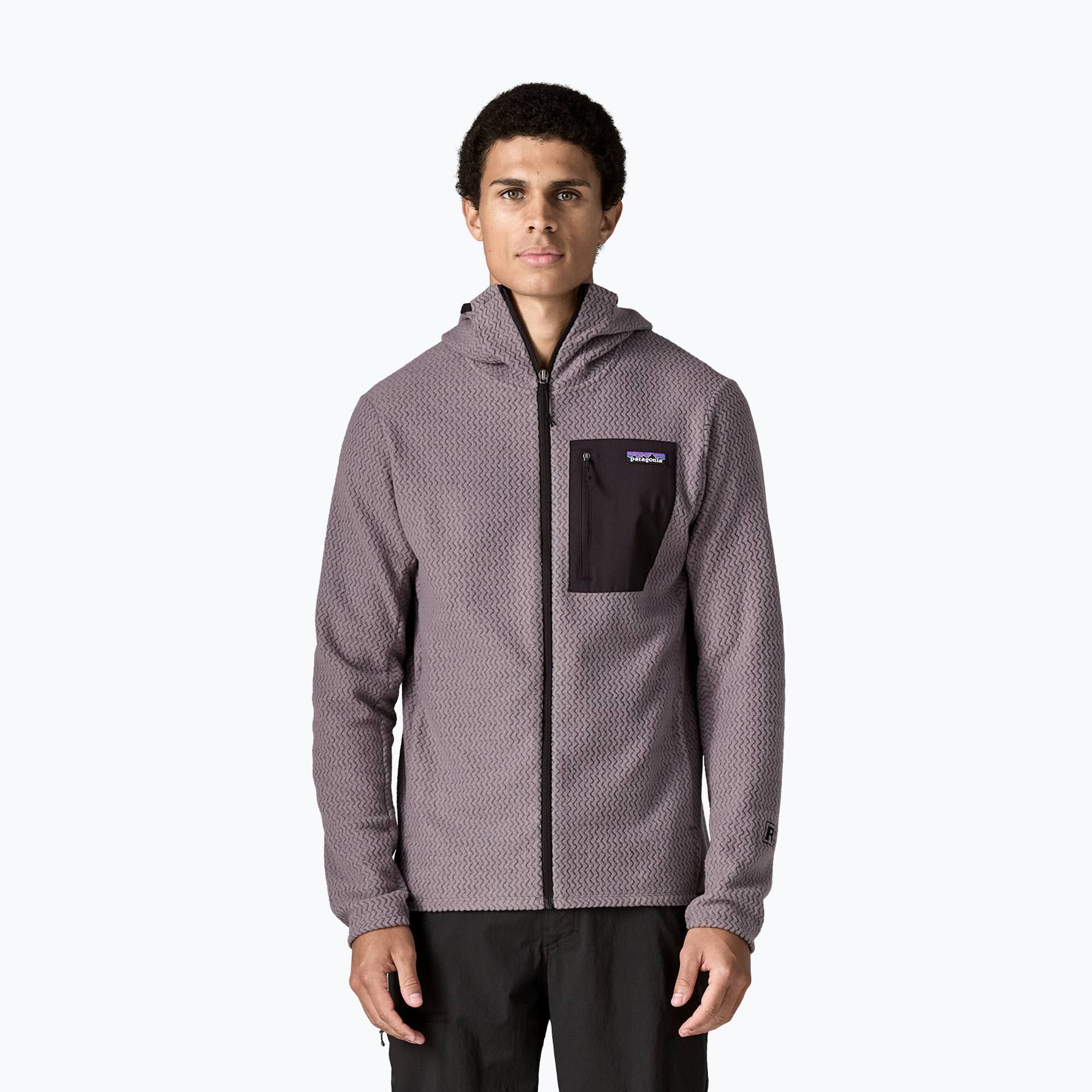 Bluză de trekking pentru bărbați Patagonia R1 Air Full-Zip Hoody may grey