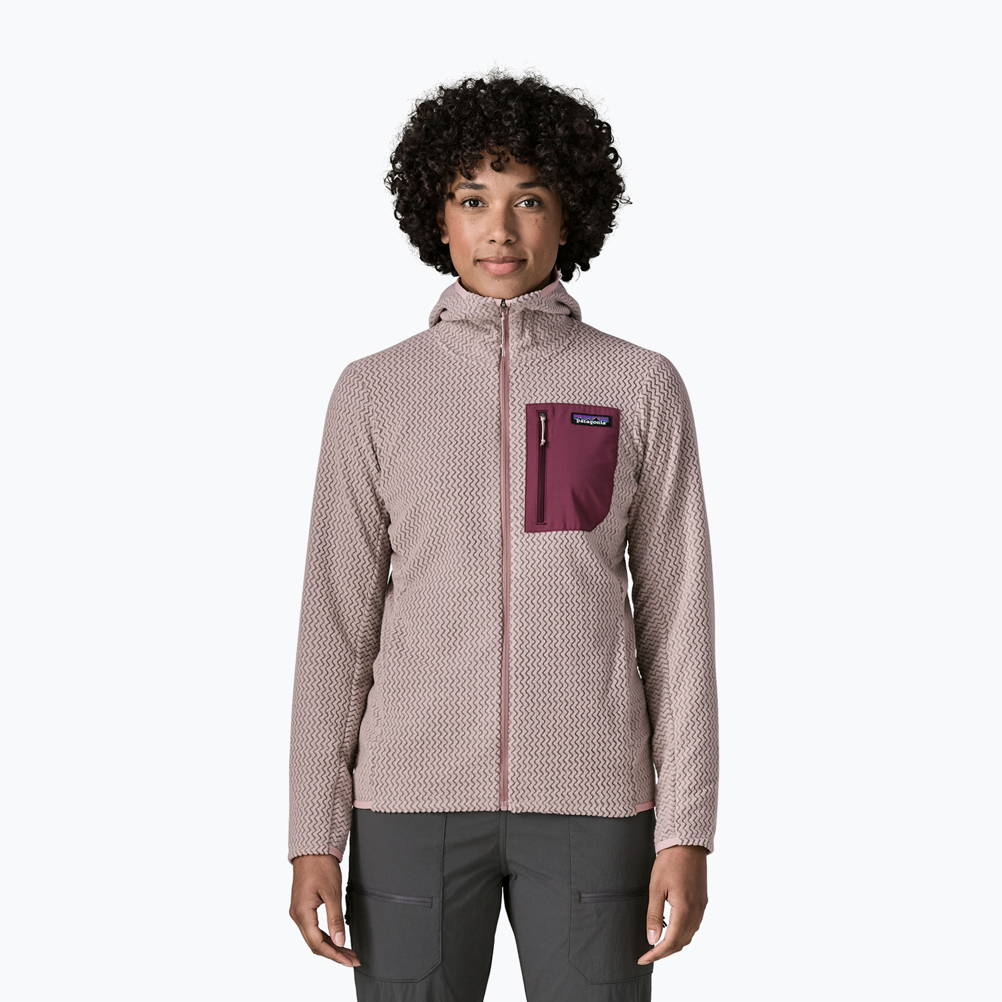 Дамски поларен суитшърт Patagonia R1 Air Full-Zip Hoody stingray mauve