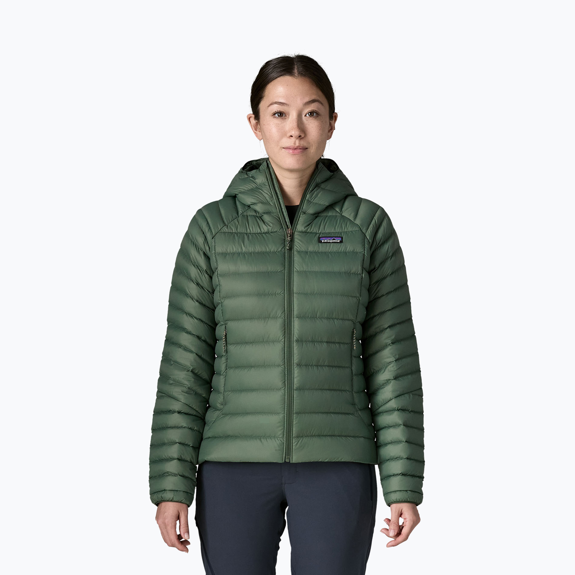 Geacă cu puf pentru femei Patagonia Down Sweater Hoody canopy green