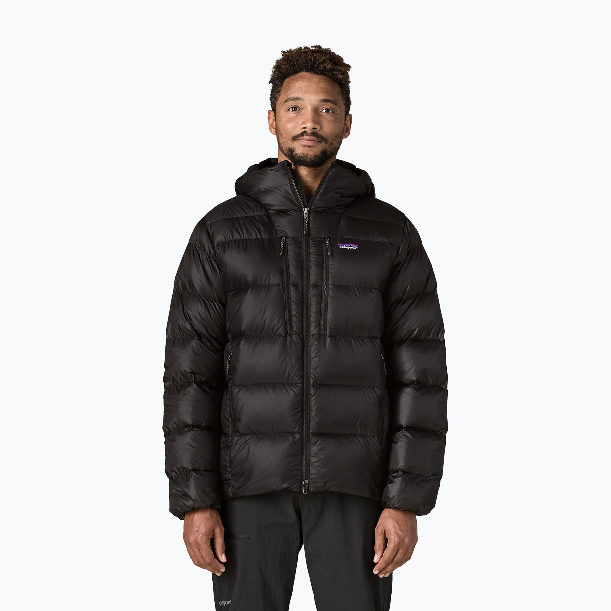 Geacă cu puf pentru bărbați Patagonia Fitz Roy Down Hoody black