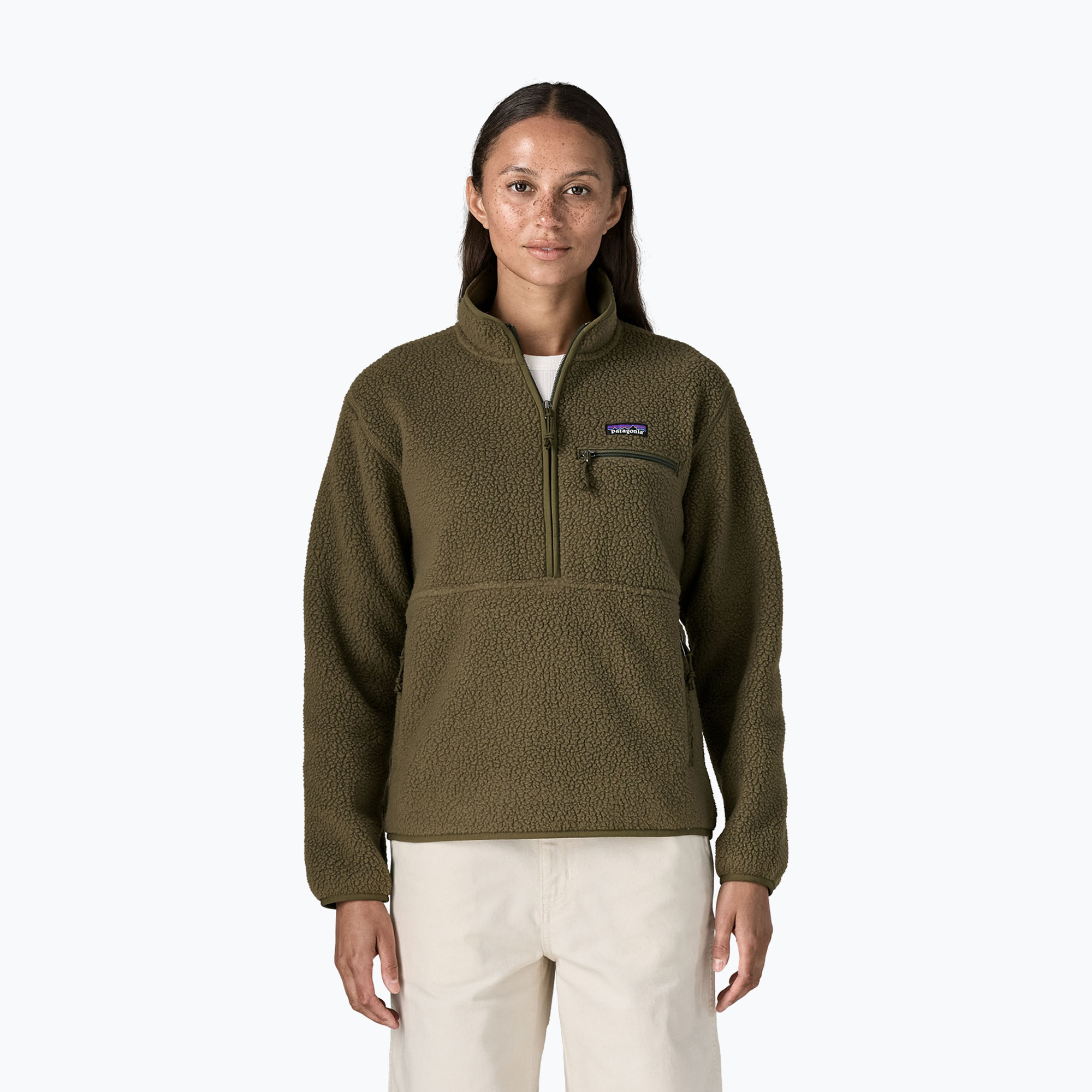 Bluză fleece pentru femei Patagonia Retro Pile Marsupial basin green