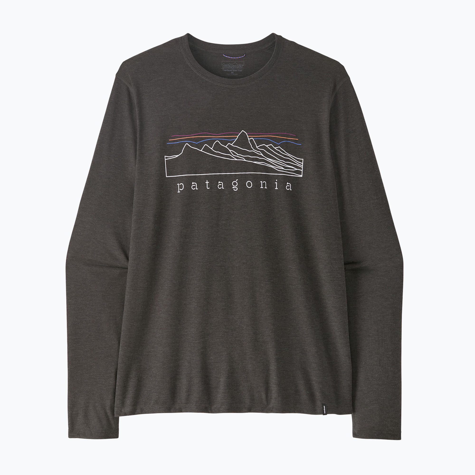 Longsleeve pentru bărbați Patagonia Cap Cool Trail Stratapeaks ink black