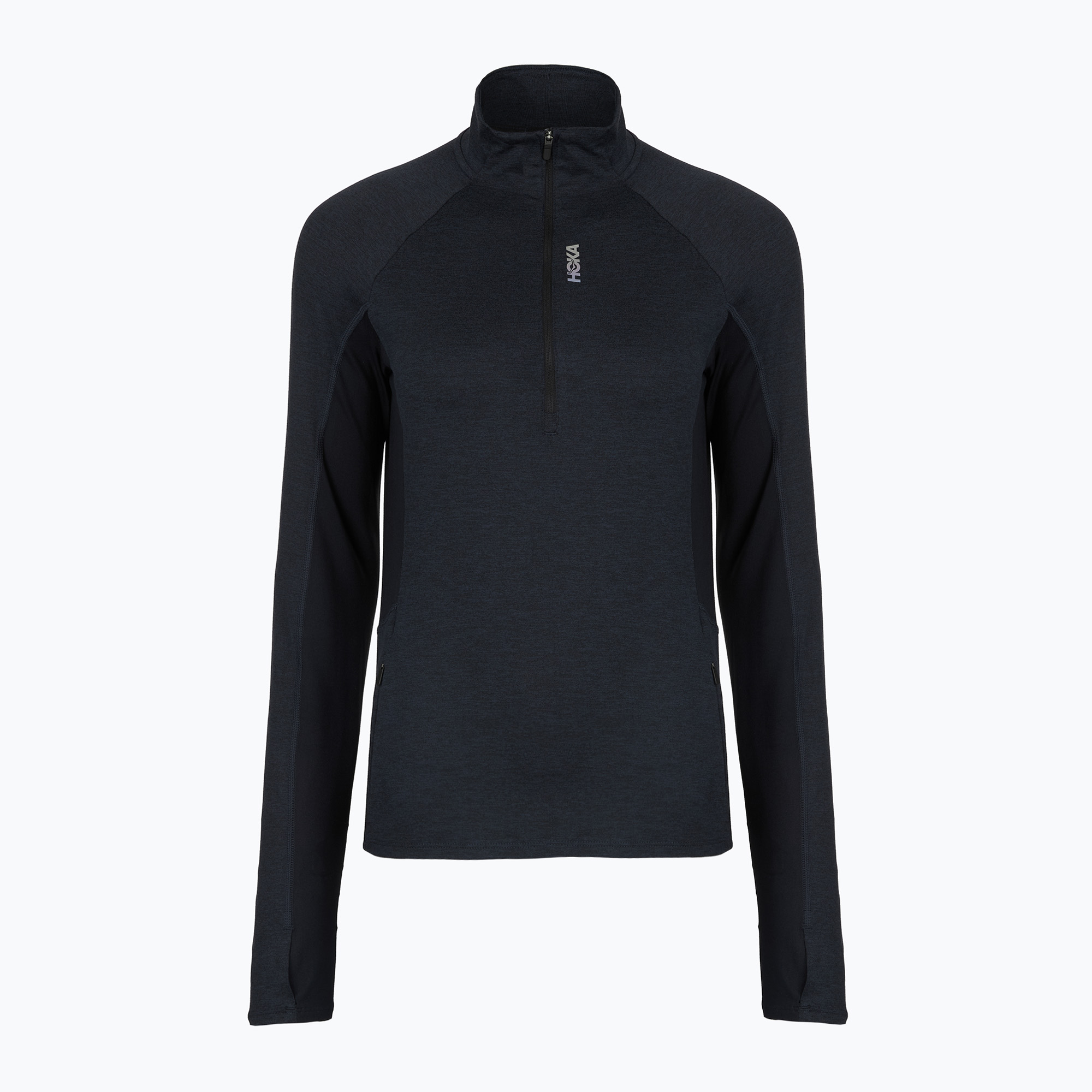 Дамски суитшърт за бягане HOKA Skyform Half Zip black heather