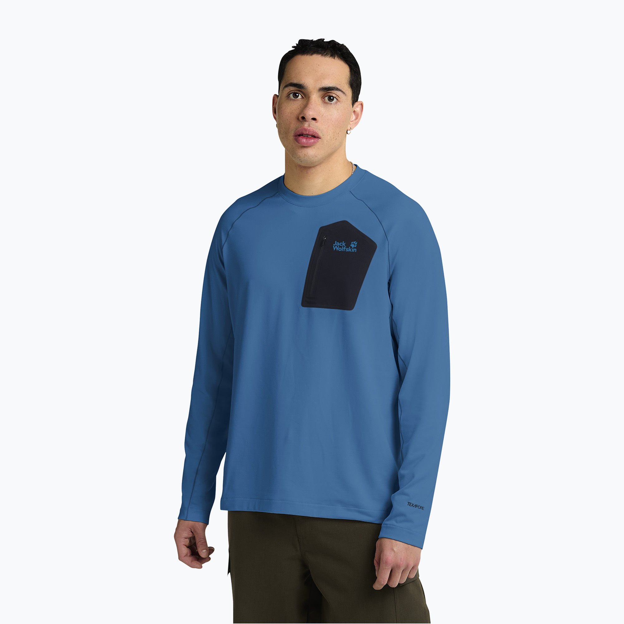 Longsleeve męski Jack Wolfskin Prelight Trail Crew aurora blue 
