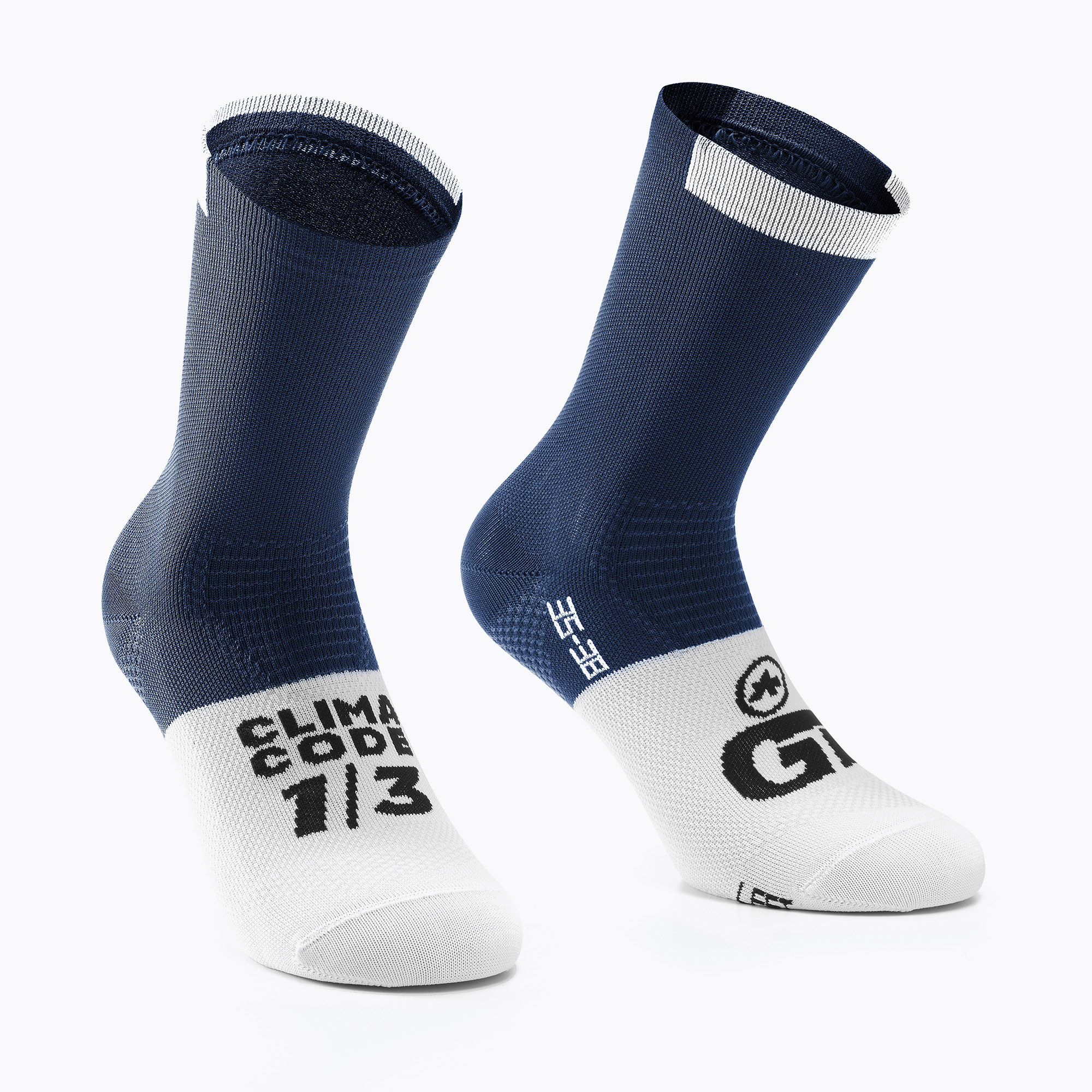 ASSOS GT C2 kék-fehér kerékpáros zokni P13.60.700.2A.0 (GT C2 P13.60.700.2A)