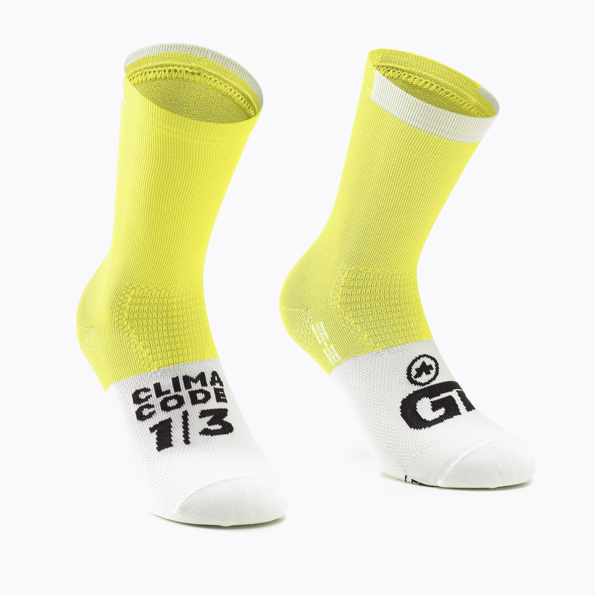 ASSOS GT C2 žlto-biele cyklistické ponožky P13.6.7.3F. (GT C2 P13.60.700.3F)