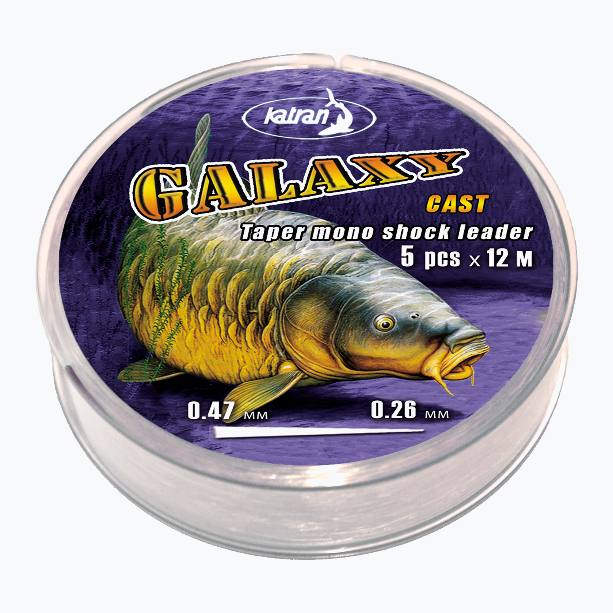Katran Galaxy Taper Mono Shock Leader Cast transparent shot leader line (0.28-0.47 mm)