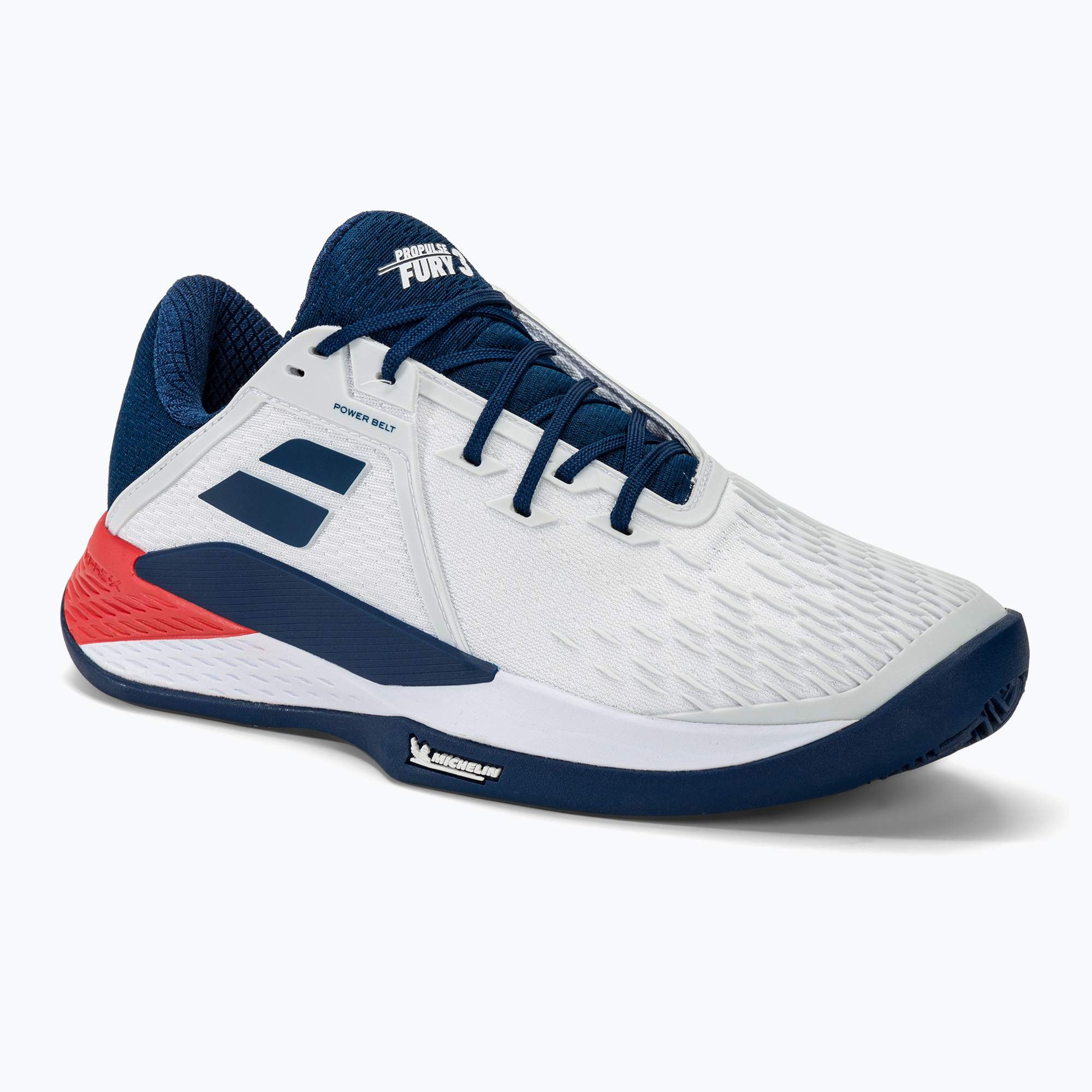 Buty do tenisa męskie Babolat Propulse Fury 3 Clay white/estate blue 