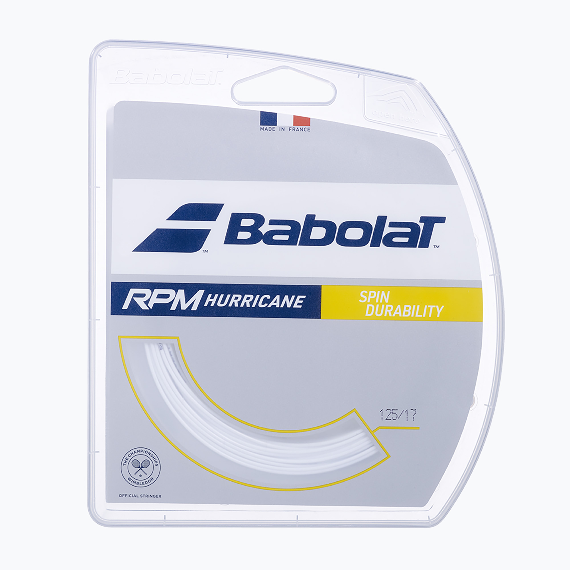 Tenisové struny Babolat 12 m RPM Hurricane white (12 m RPM Hurricane 241141)
