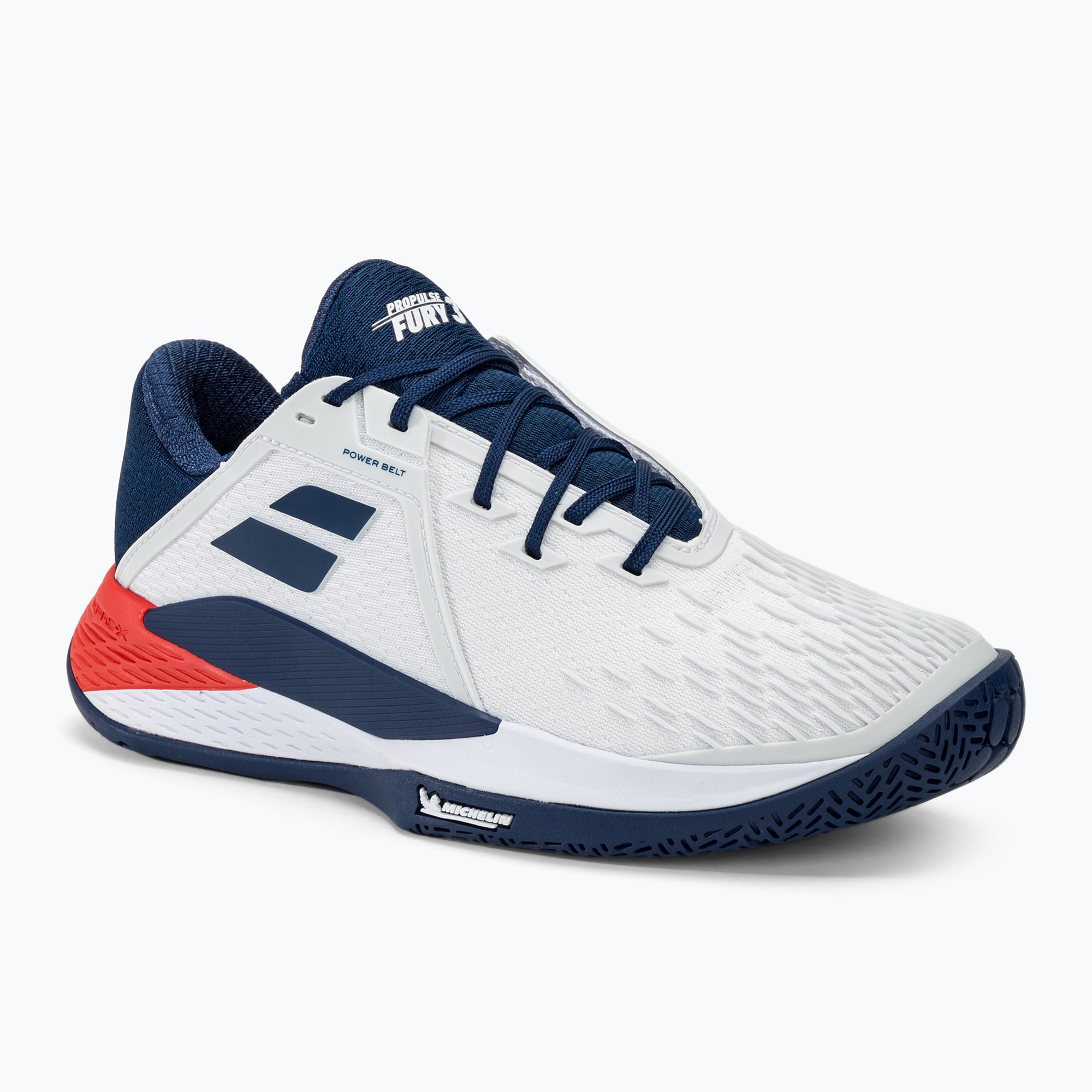 Buty do tenisa męskie Babolat Propulse Fury 3 All Court white/estate blue 30S24208 