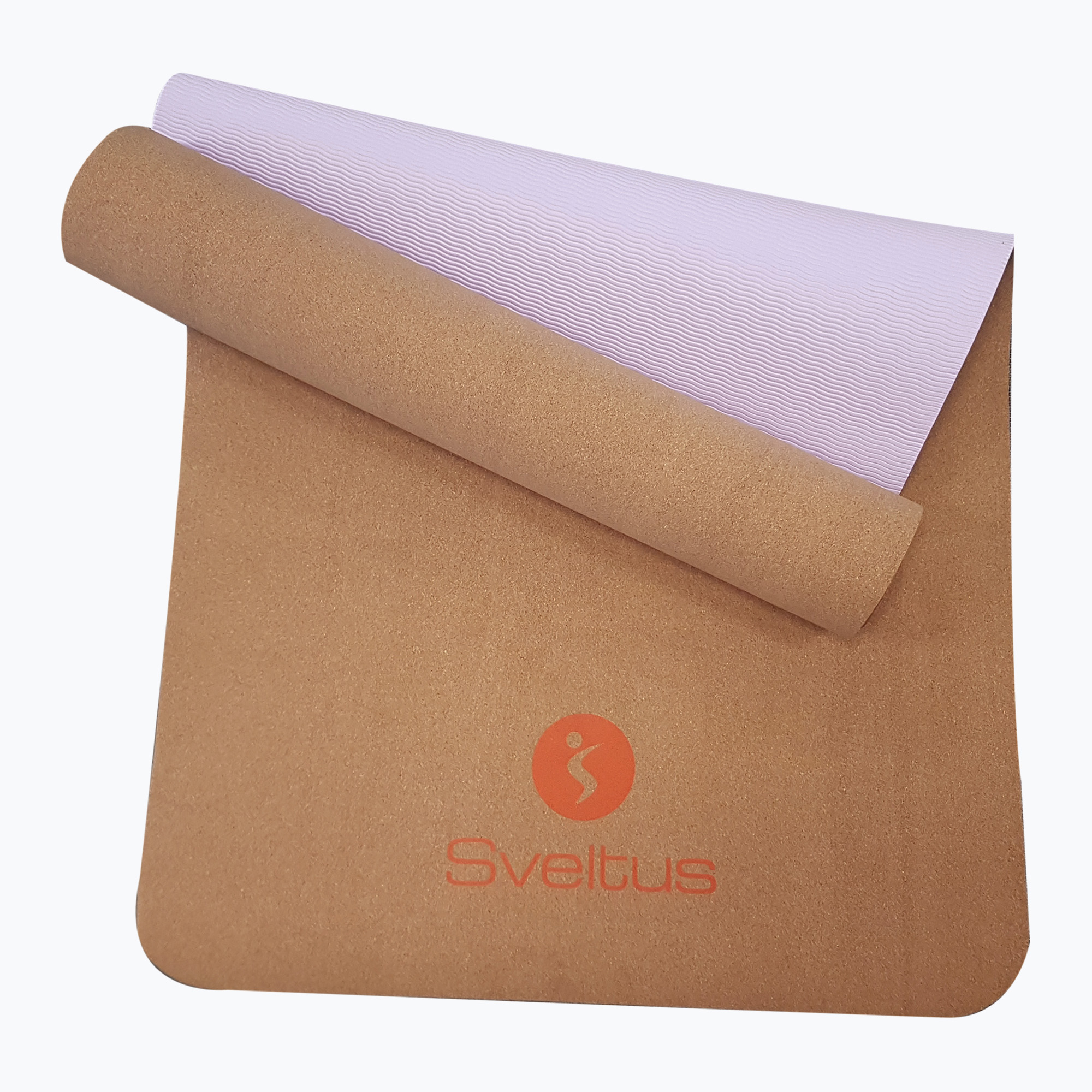 Sveltus Tappetino per esercizi di yoga in sughero naturale/lilla (61 x 183 cm) (Cork Yoga 1303)