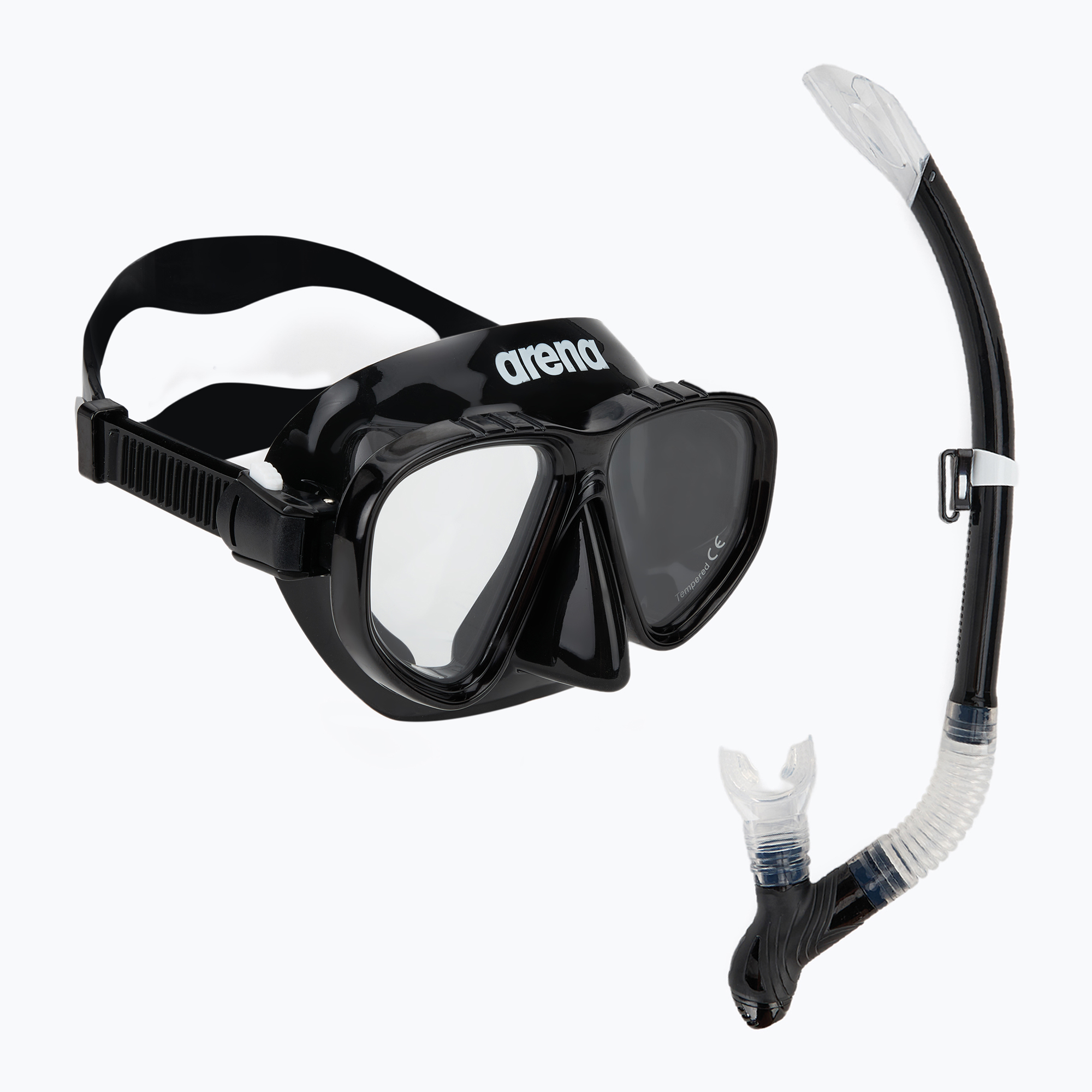 Zestaw do snorkelingu arena Premium Snorkeling Set black/clear/black 