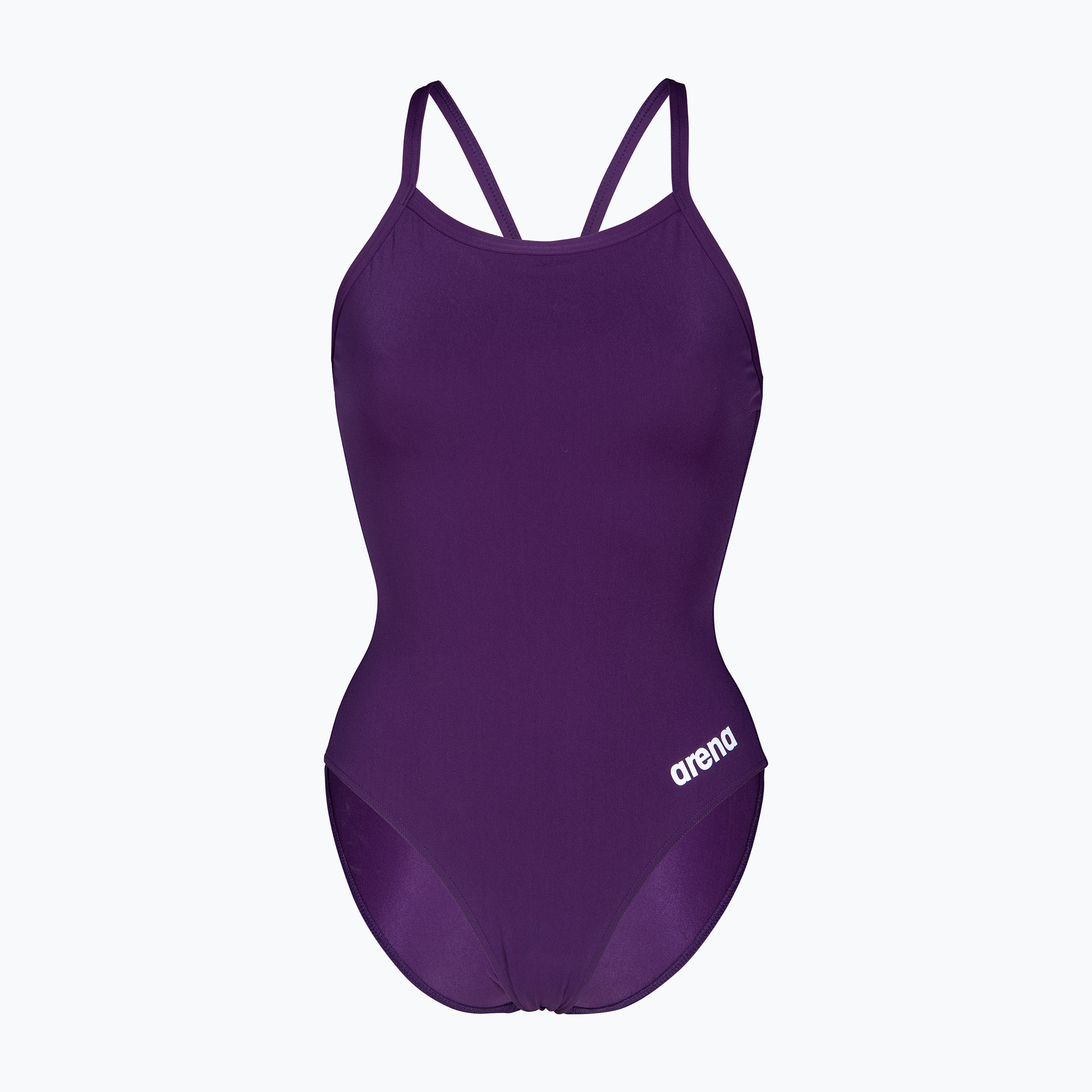 Дамски цял костюм за плуване Arena Team Light Drop Solid plum/white