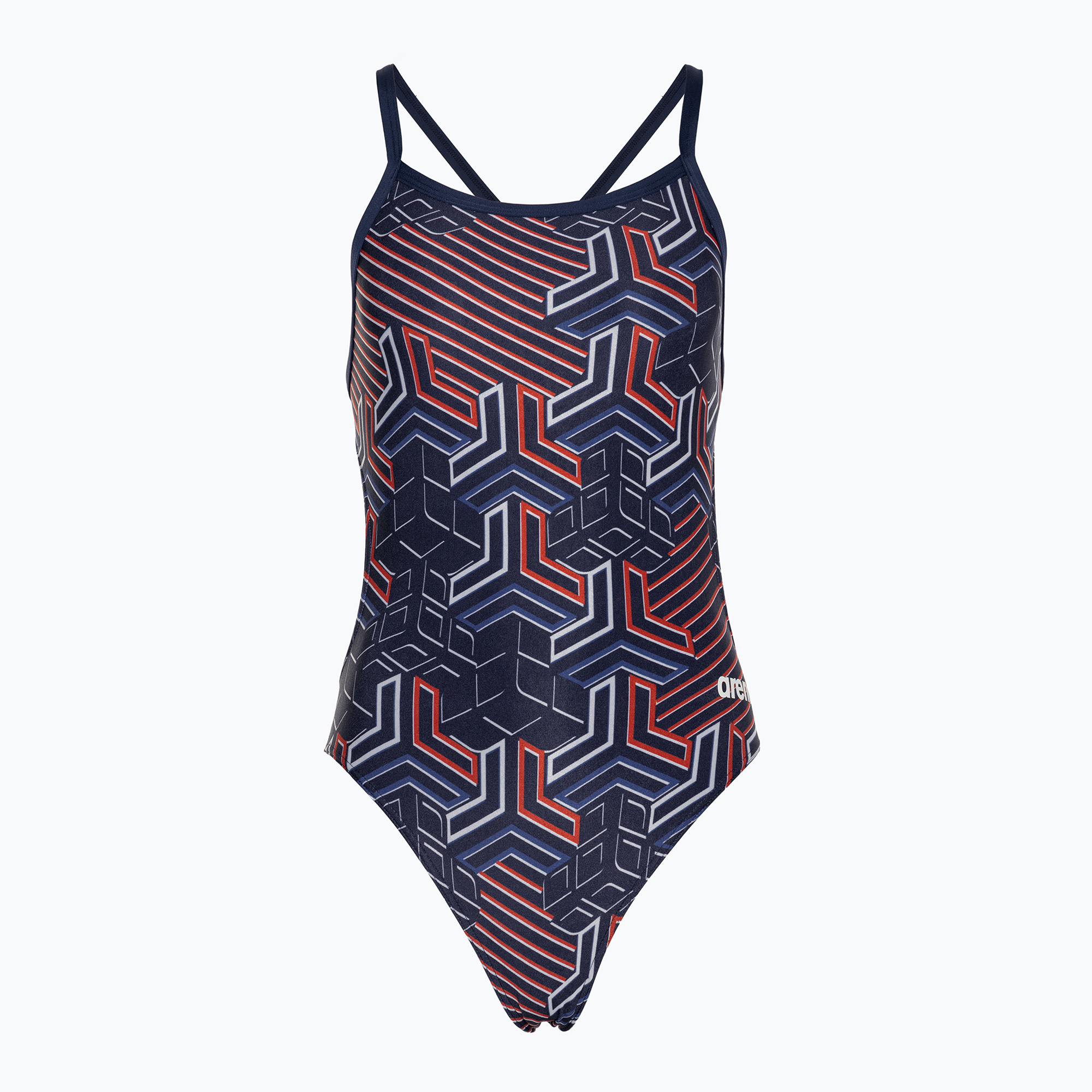 Women's one-piece swimsuit arena Kikko Pro Swimsuit Challenge Back navy/team redwhiteblue (42 FR)