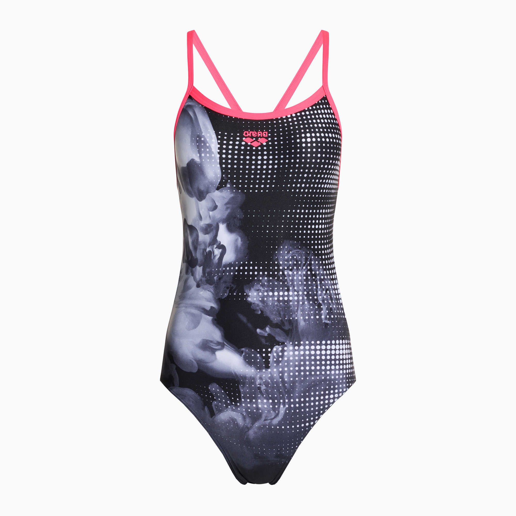 Дамски бански костюм от една част arena AirBrush Challenge Back shocking pink/black/multi