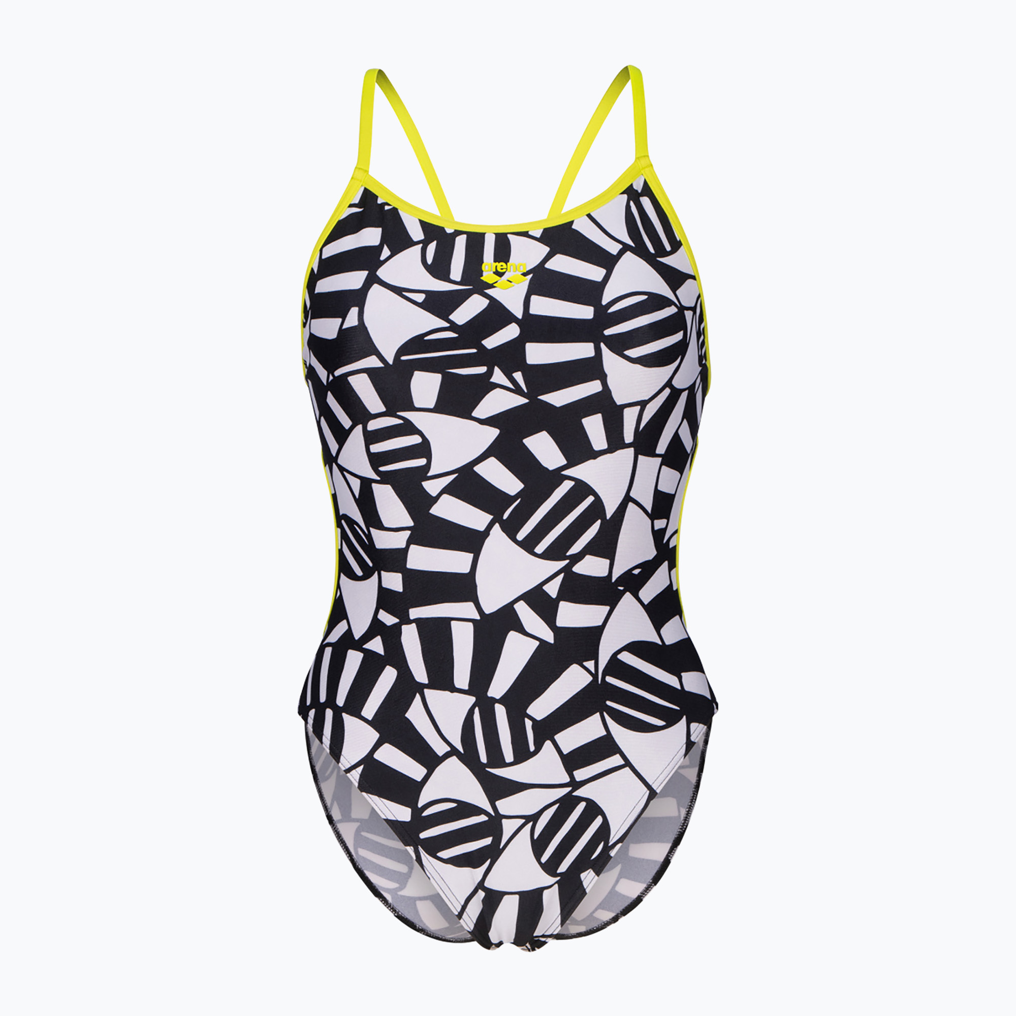 Дамски бански костюм от една част arena Open Your Eyes Lace Back black multi/soft green