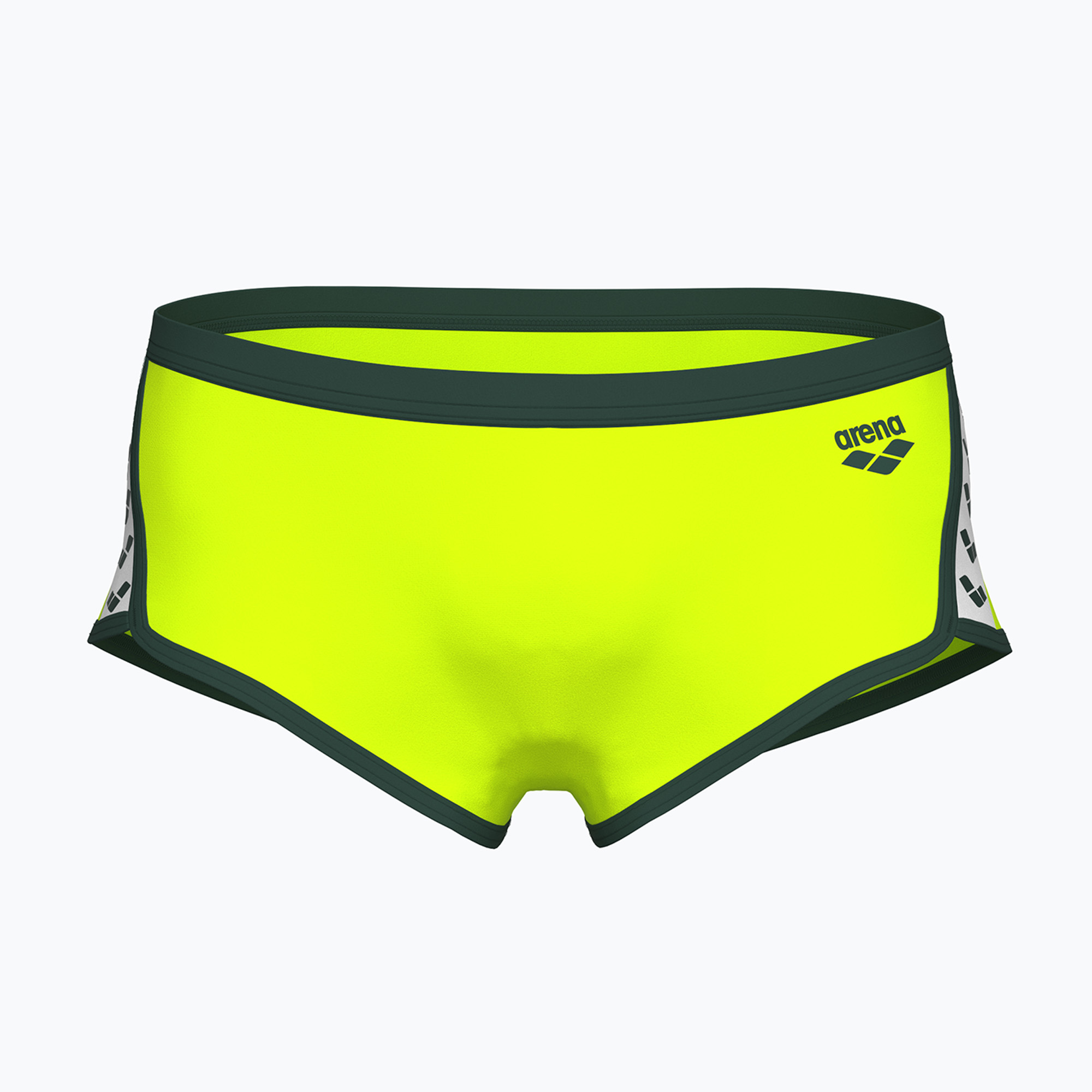 Slip da bagno a vita bassa da uomo arena Icons Swim Solid artic lime/dark sage (60) (Icons Swim Low Waist Short Solid 005046/660)