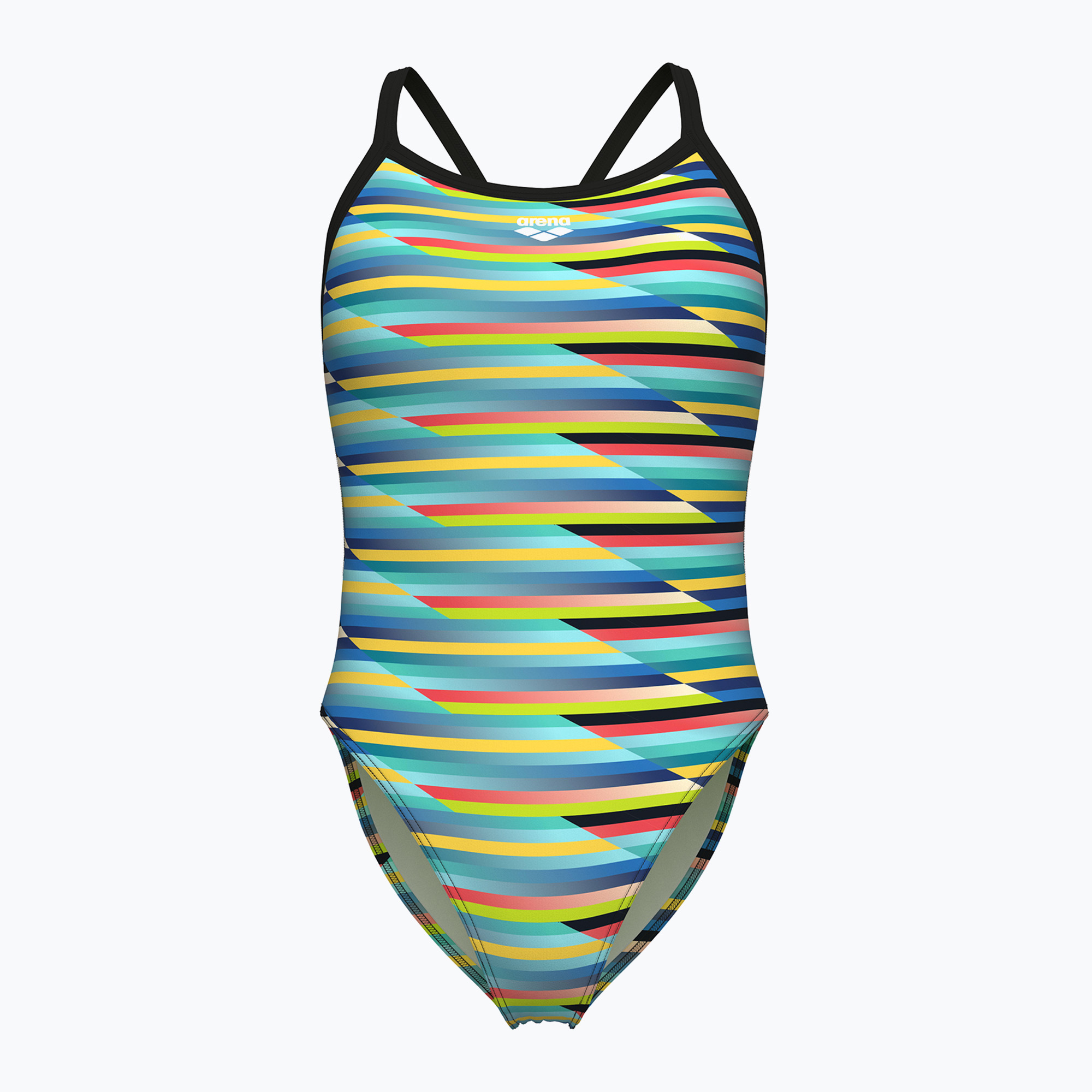 Costume intero donna arena Racing Stripe Xcriss Cross nero multi/nero (36 FR) (Racing Stripe Xcriss Cross 009092/550)