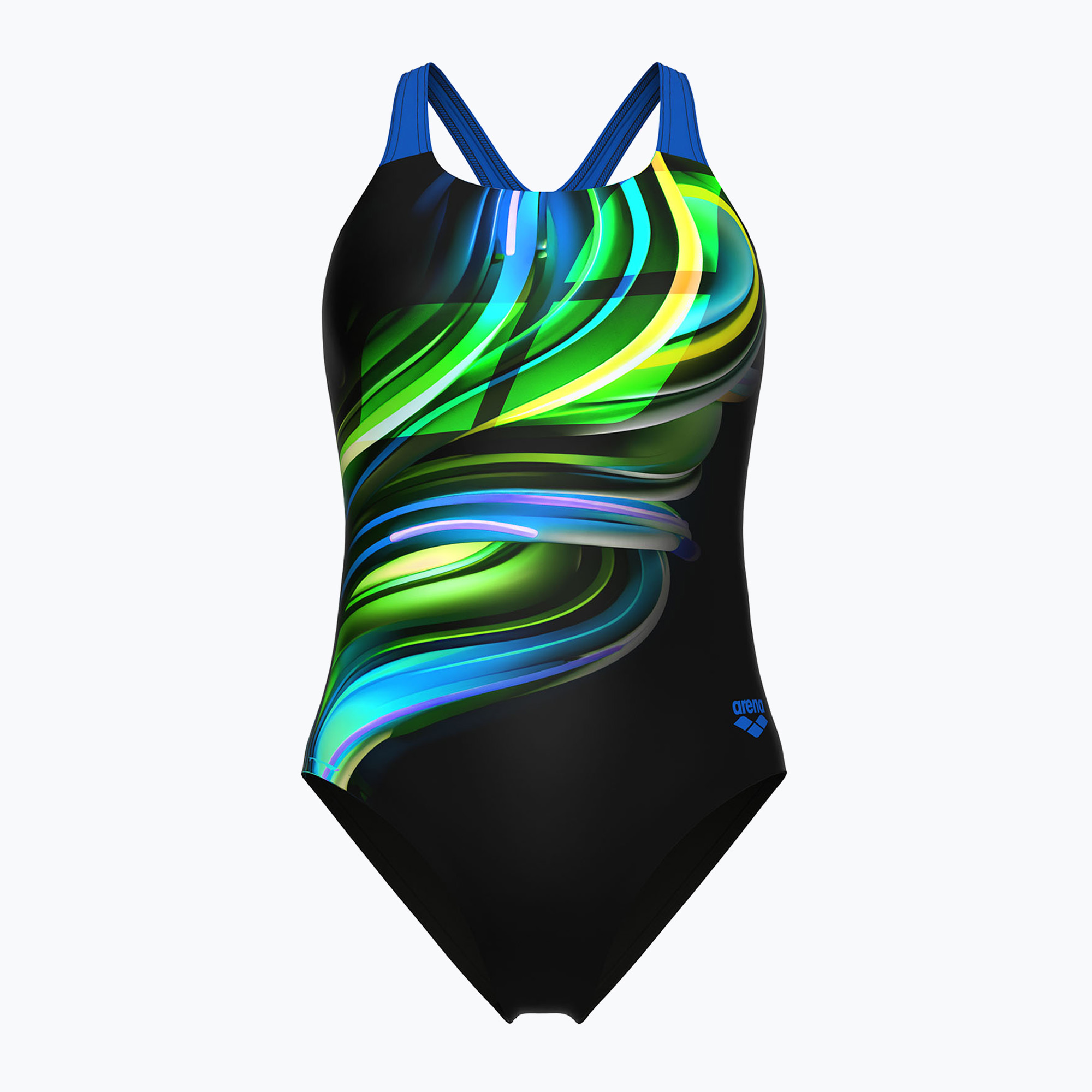 Дамски цял бански костюм Arena Bloom Swim Pro Back Lb multi black/black/blue china