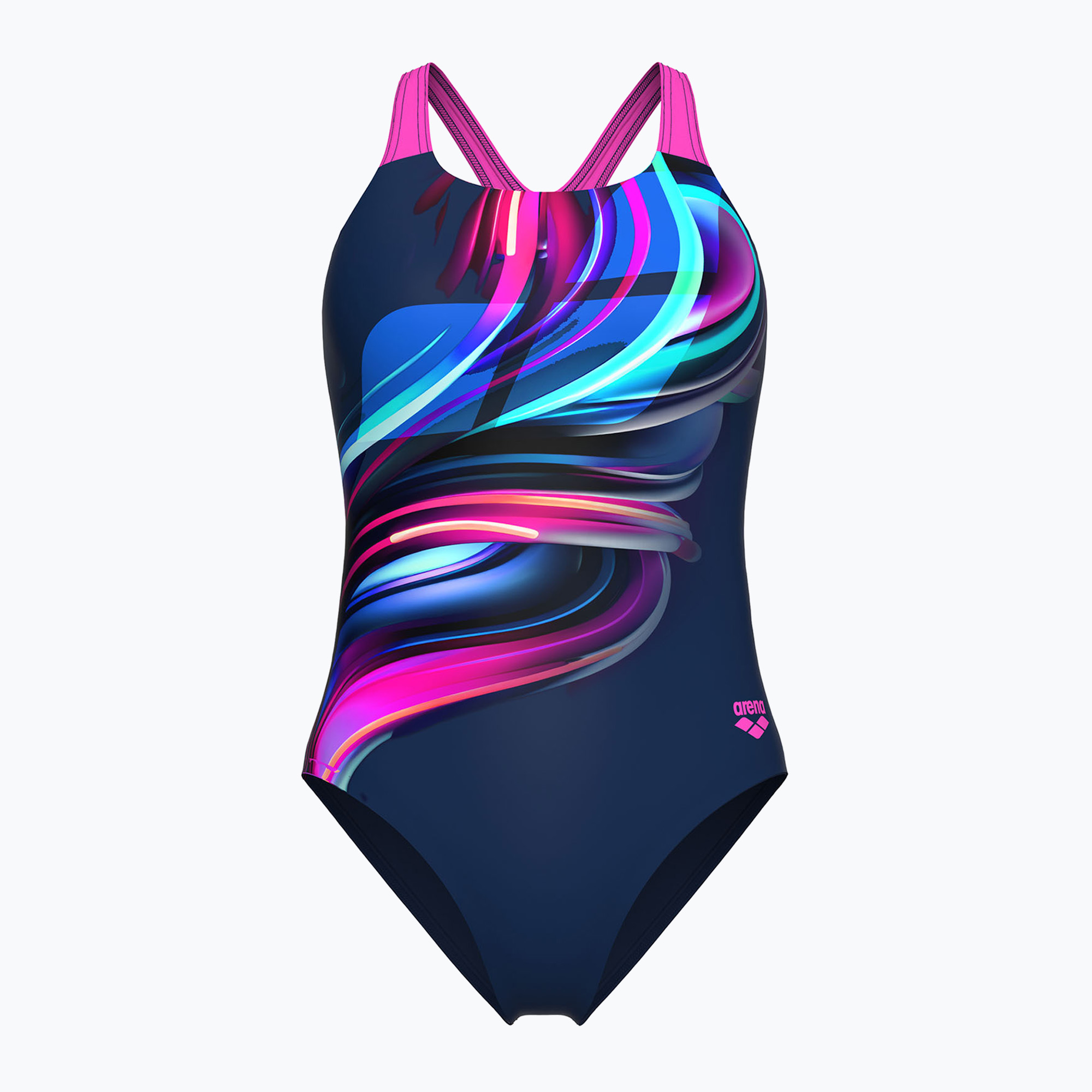 Női egyrészes fürdőruha arena Bloom Swim Pro Back Lb multi navy/navy/shocking pink (Bloom Swim Pro Back Lb 010265/779)