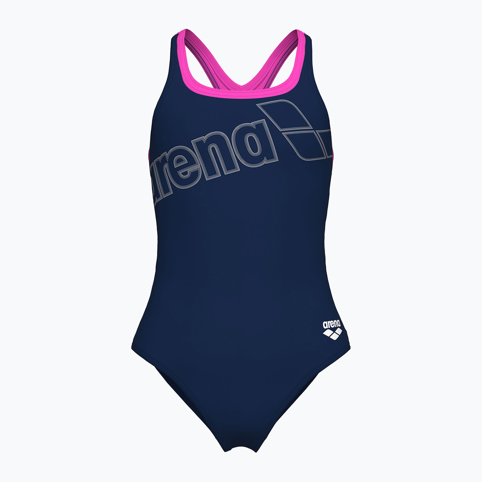 Дамски цял бански костюм Logo Swim Pro navy/shocking pink