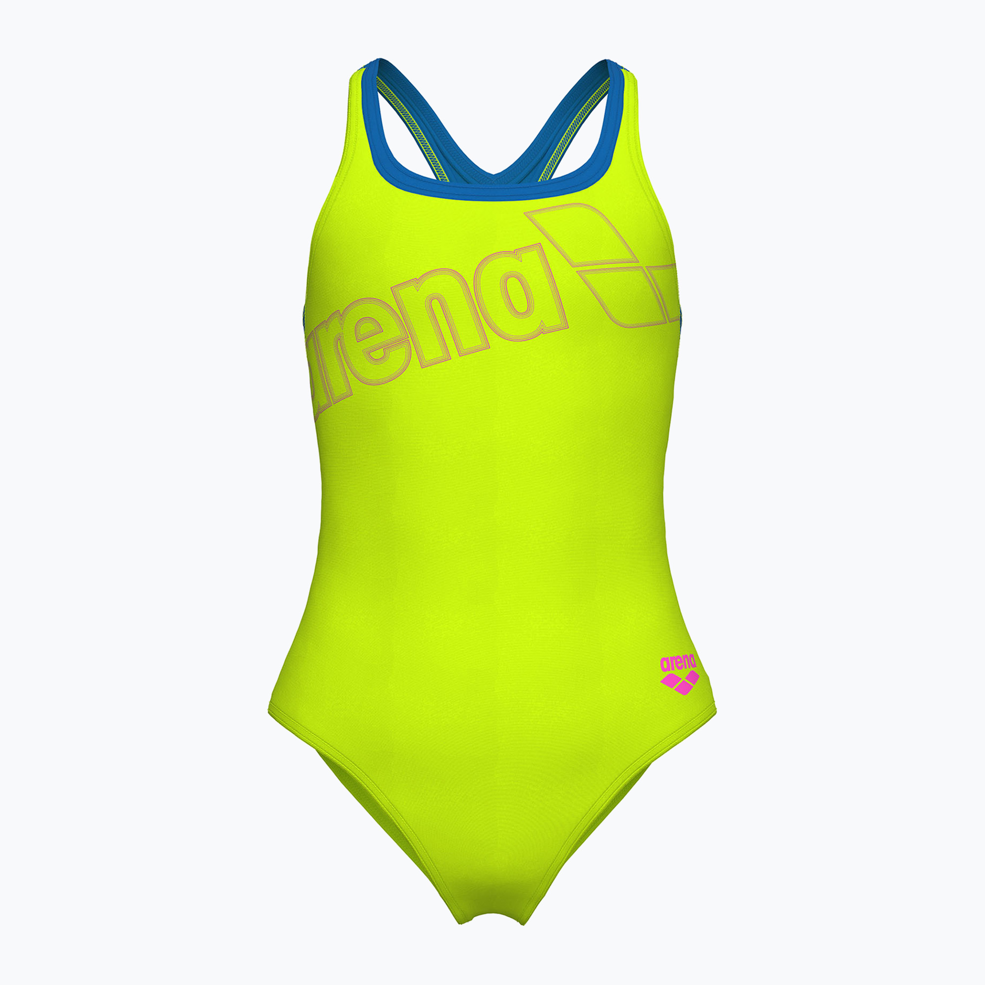 Дамски цял бански костюм Logo Swim Pro artic lime/blue china