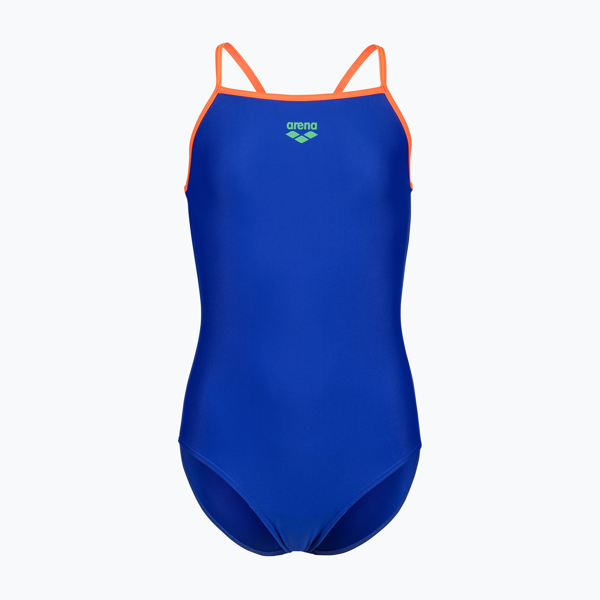 Детски цял бански костюм arena Light Drop Solid neon blue/team orange/team orange
