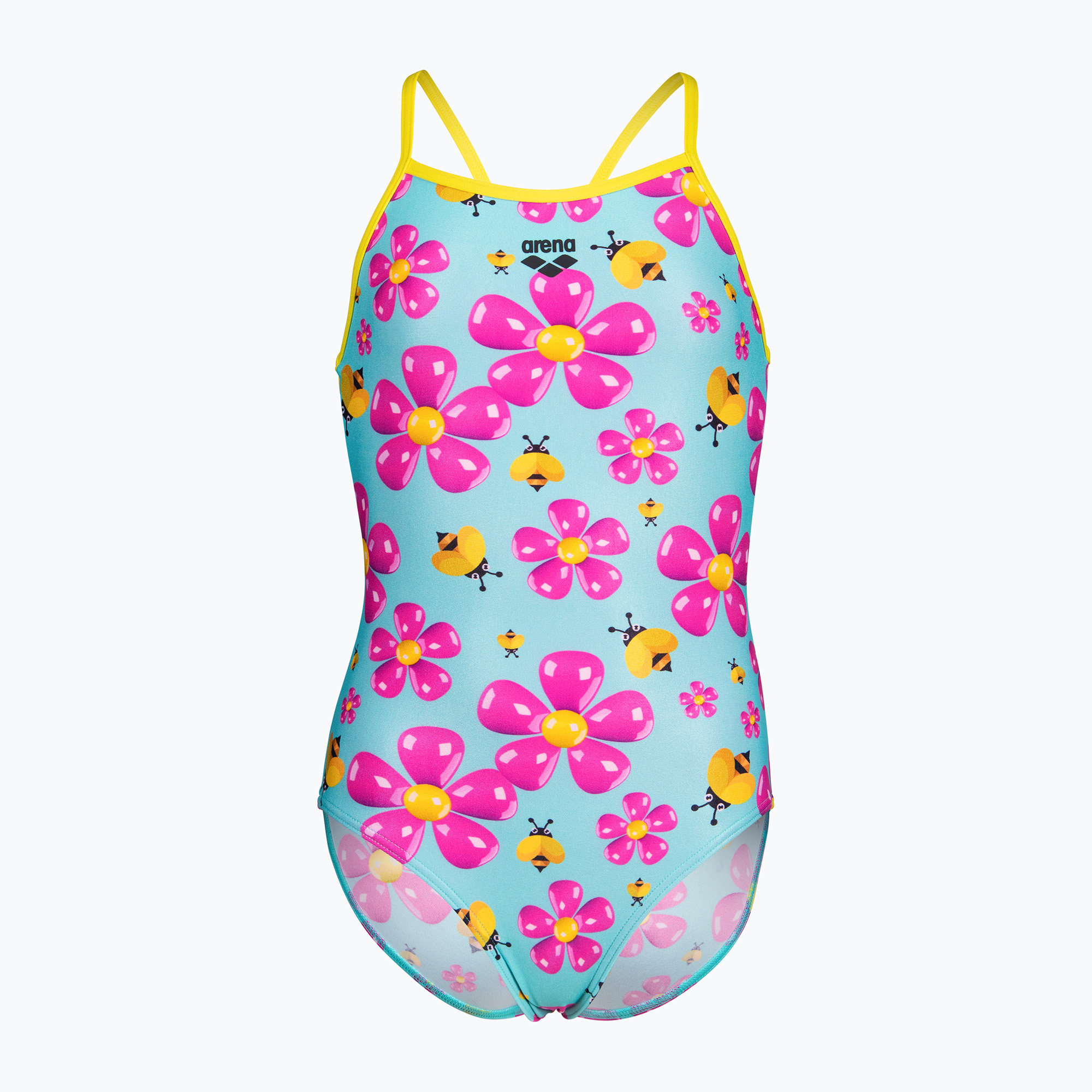 Детски цял бански костюм arena Spring Lightdrop Back water multi/yellow star