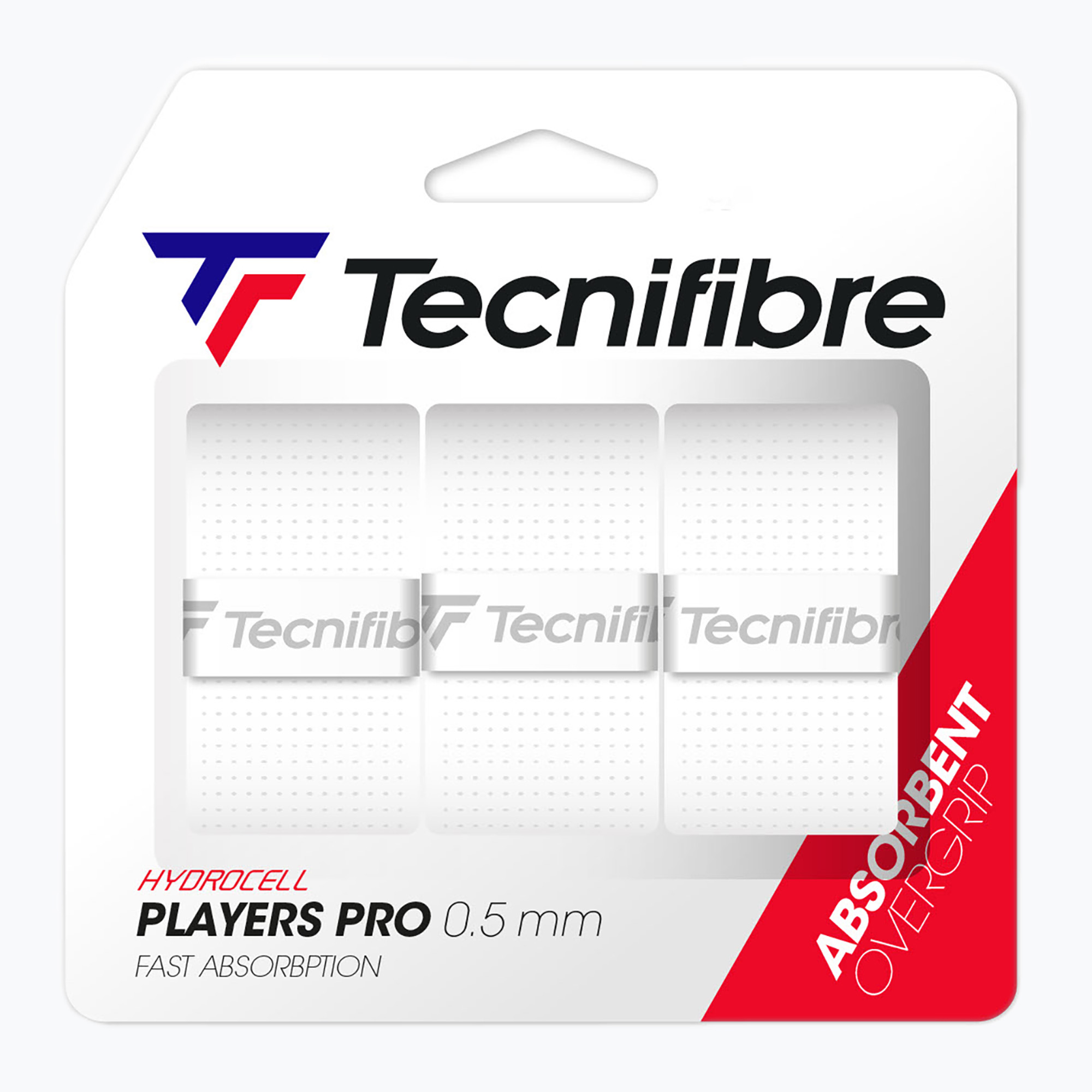 Обвивки за тенис ракета Tecnifibre Pro Players 3 бр. бели.