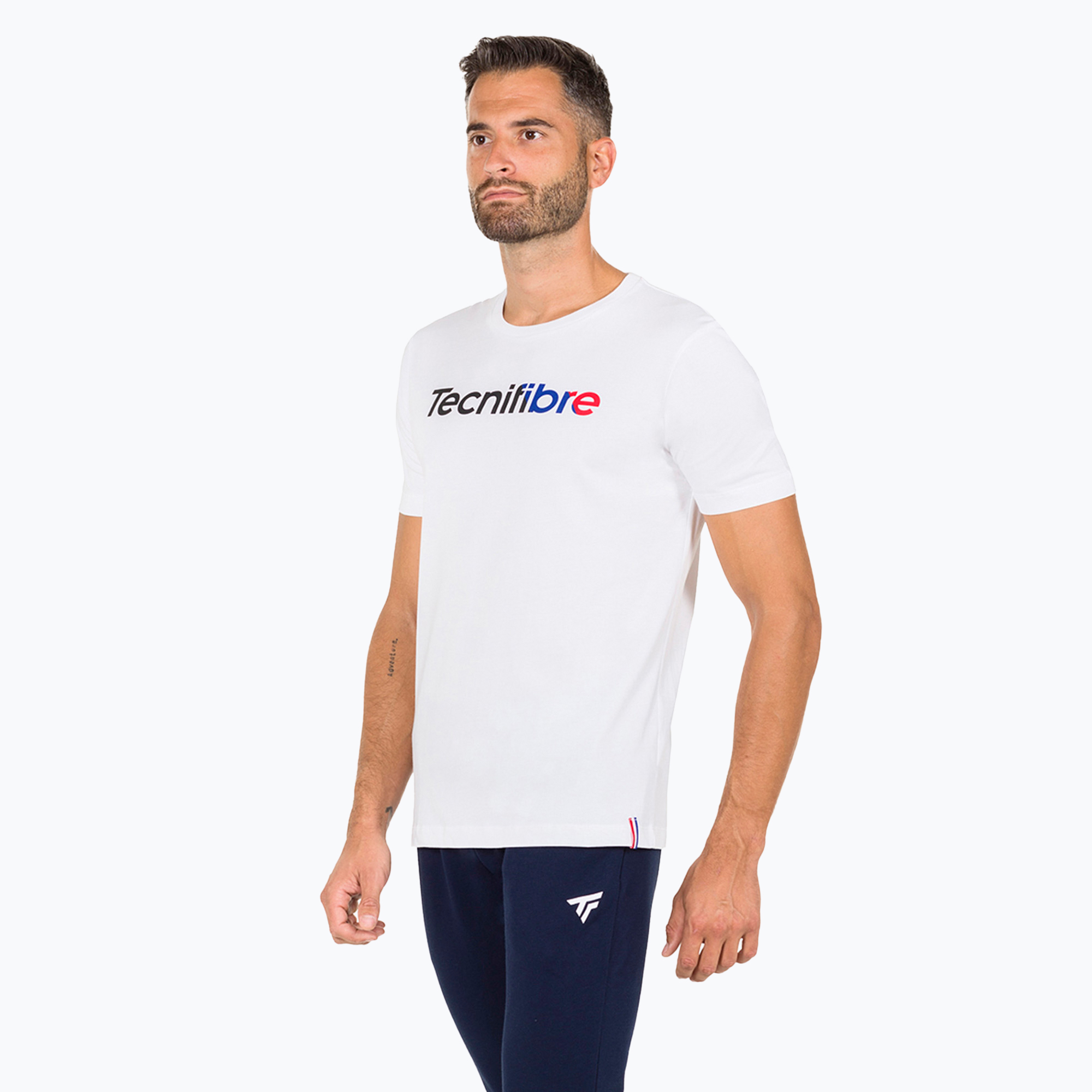 Мъжка тениска Tecnifibre Club Cotton Tee white