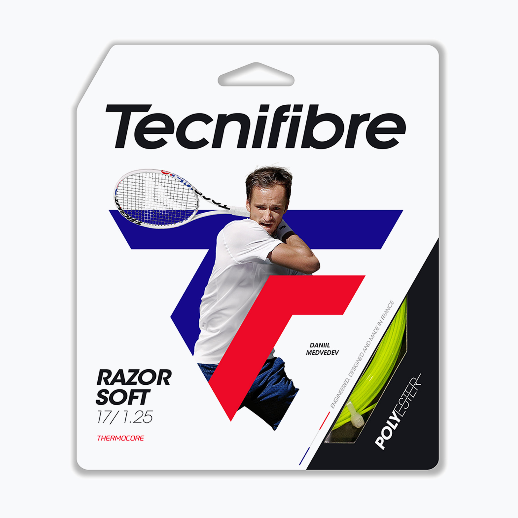 Tenisová struna Tecnifibre Razor Soft white (Razor Soft 04GRAS125W)