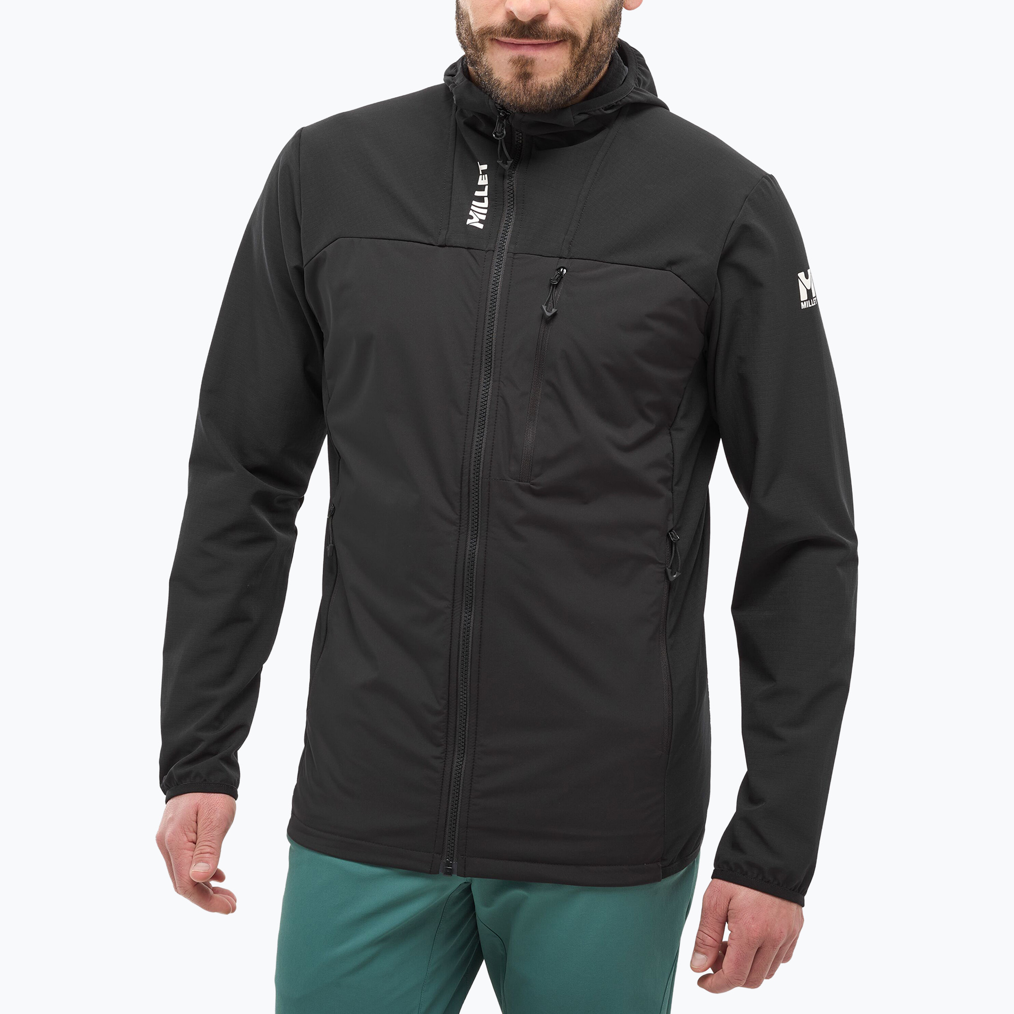 Geacă hibrid pentru bărbați Millet Seneca Hybrid Hoodie Softshell black