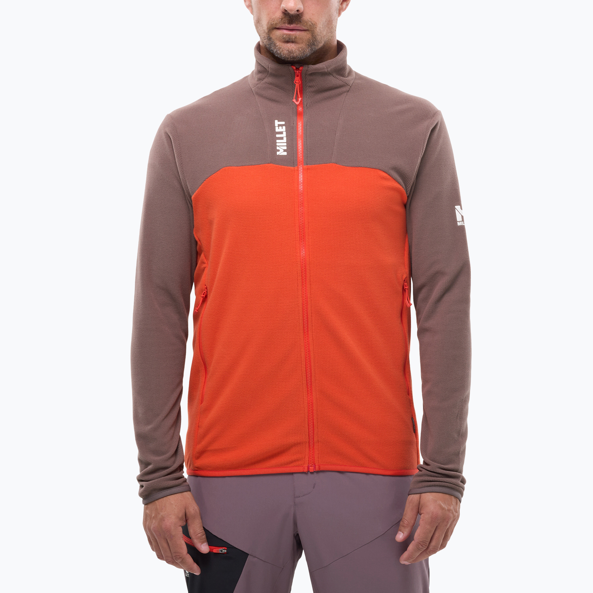 Bluză fleece pentru bărbați Millet Ubic Lightgrid pepper/paprika