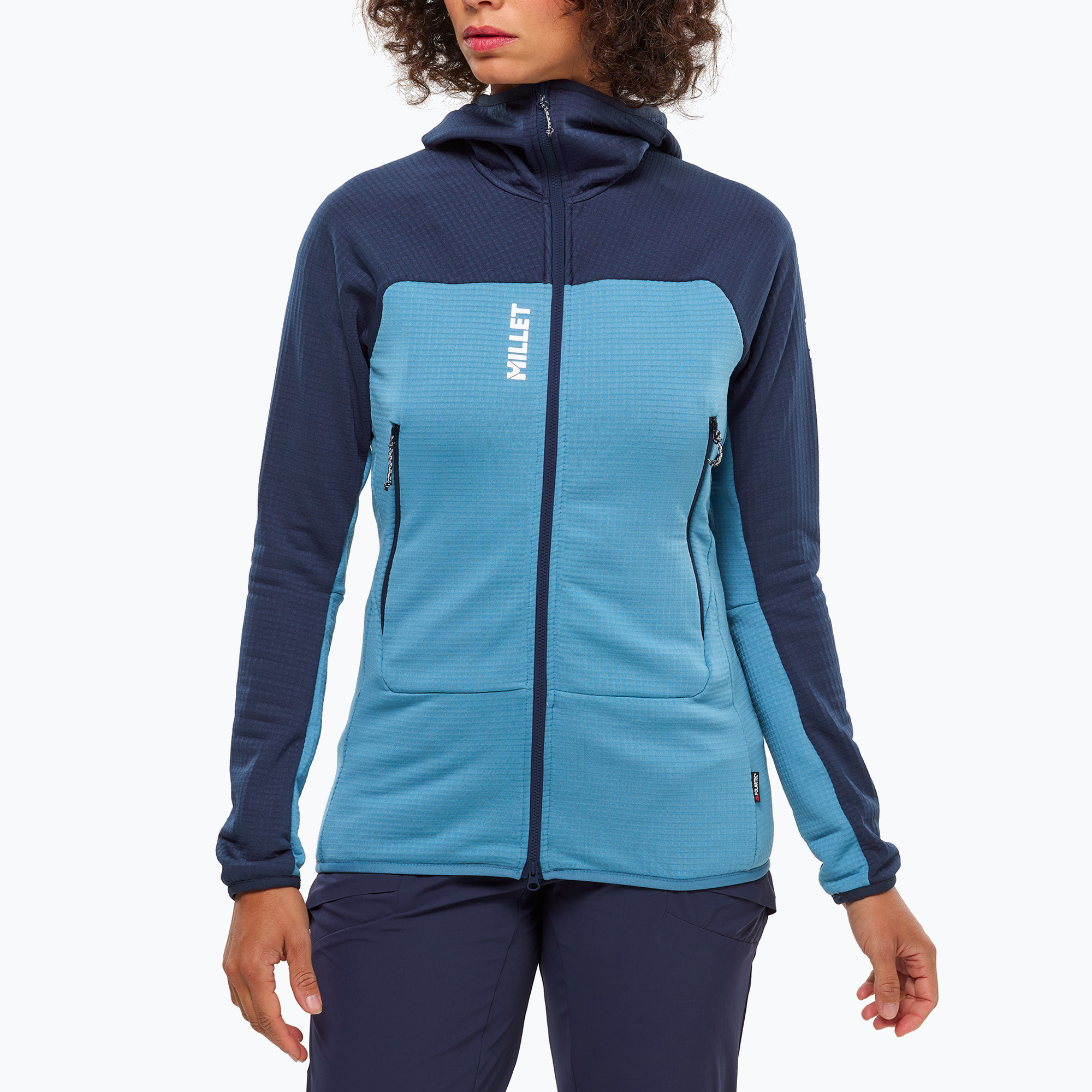 Bluză pentru femei Millet Fusion Grid Hoodie coronet blue/saphir