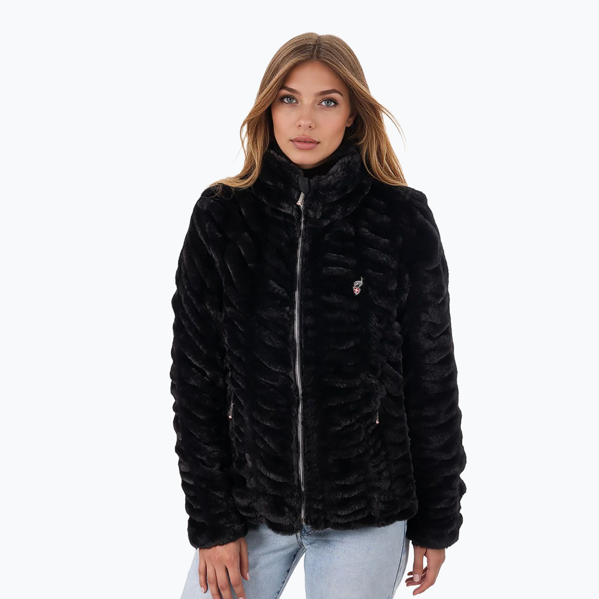 Kurtka zimowa damska Aulp Candy Faux Fur black 