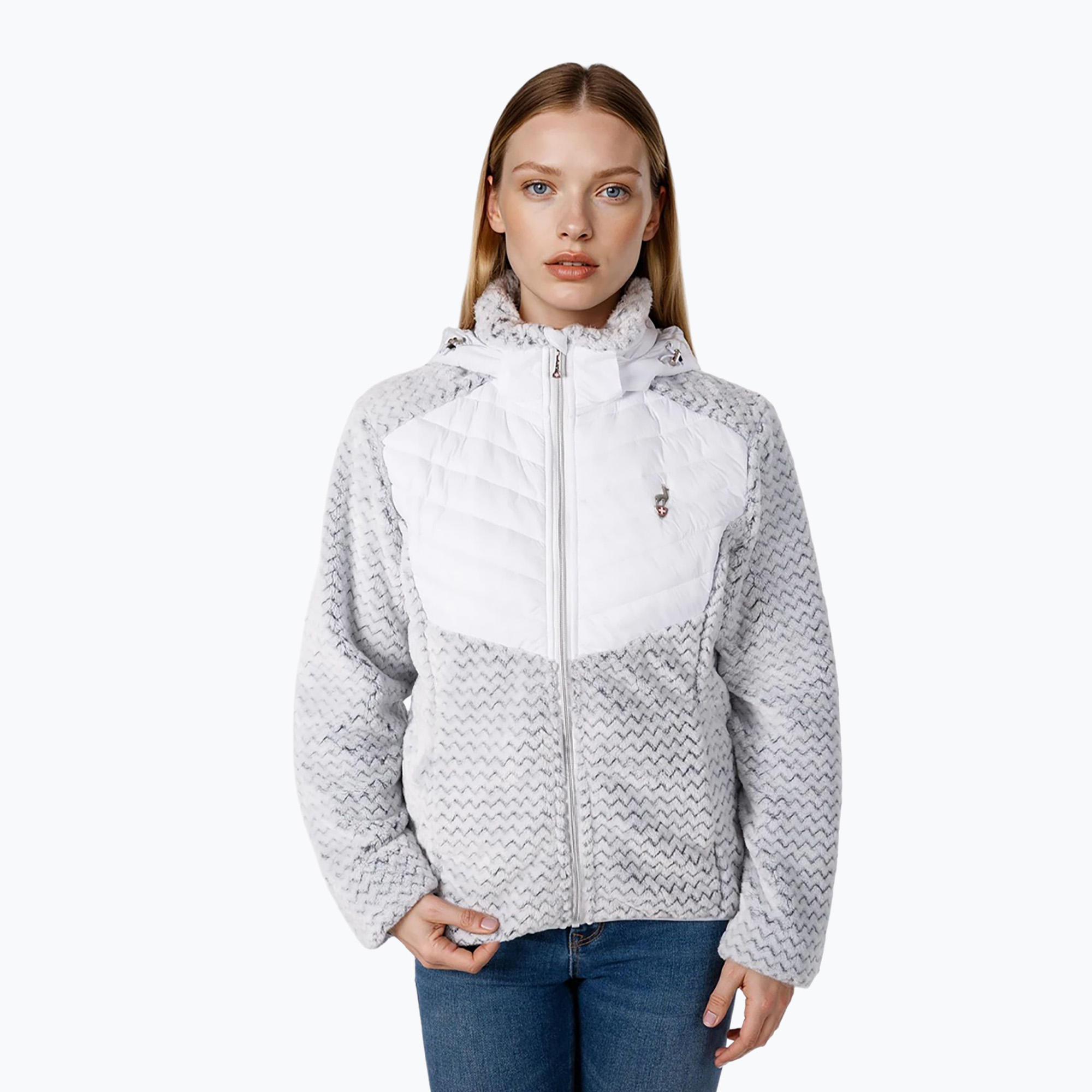 Kurtka hybrydowa damska Aulp Clem Hooded Hybrid white 