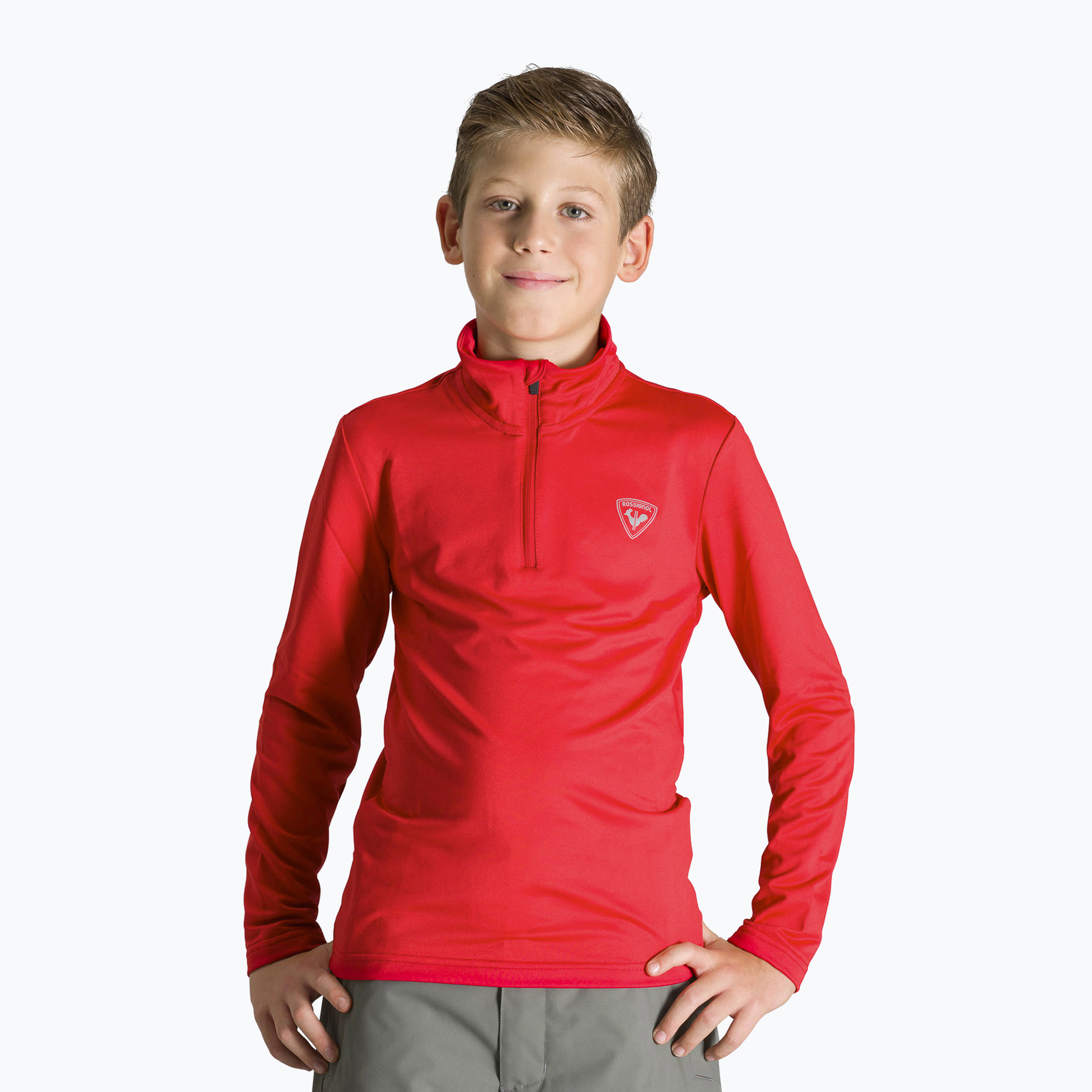 Gyermek sí pulóver Rossignol Boy 1/2 Zip Warm Stretch red (Zip Warm Stretch RLIYL03)