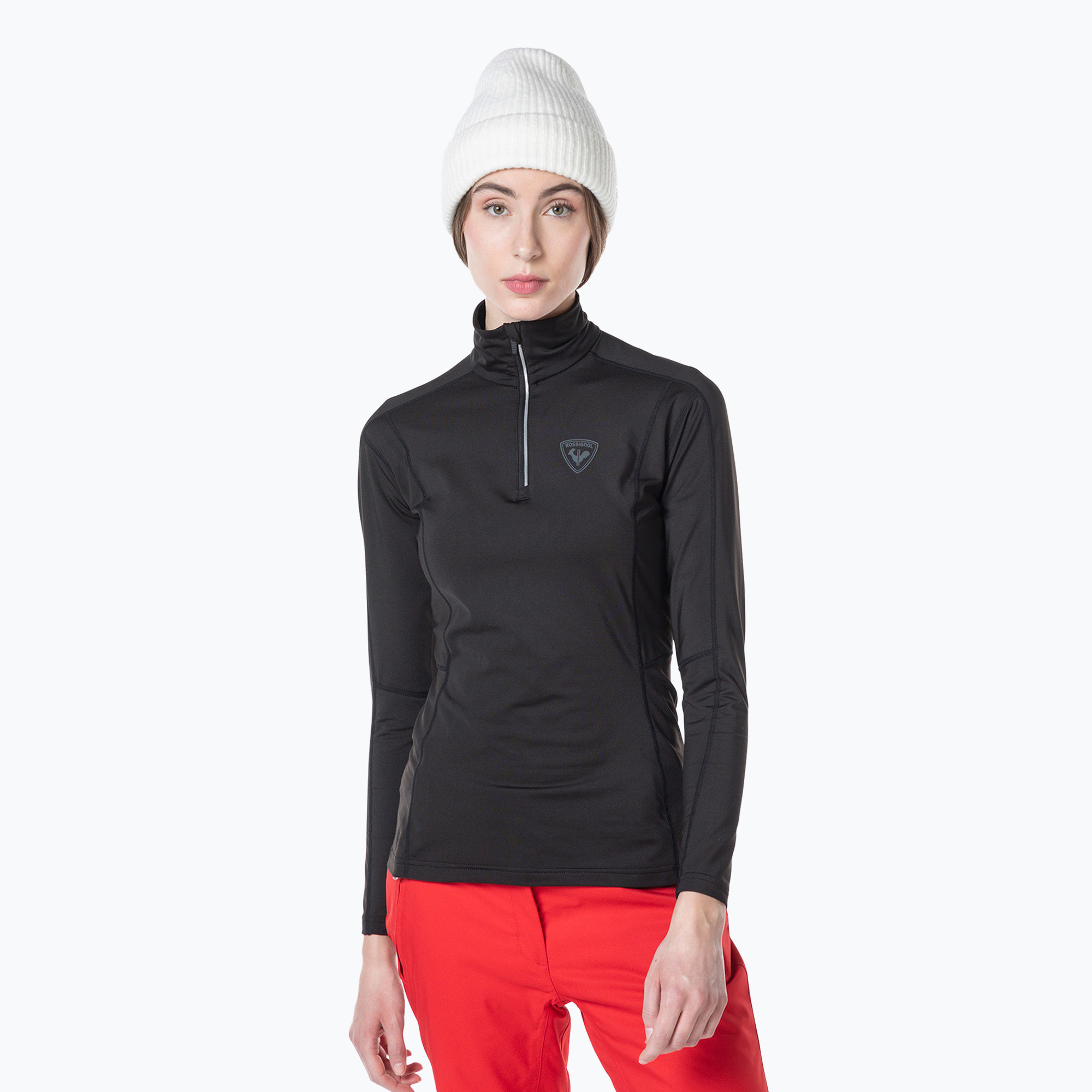 Dámske termo tričko Rossignol Classique 1/2 Zip s dlhým rukávom black (Classique 1/2 Zip RLMWL08_200)