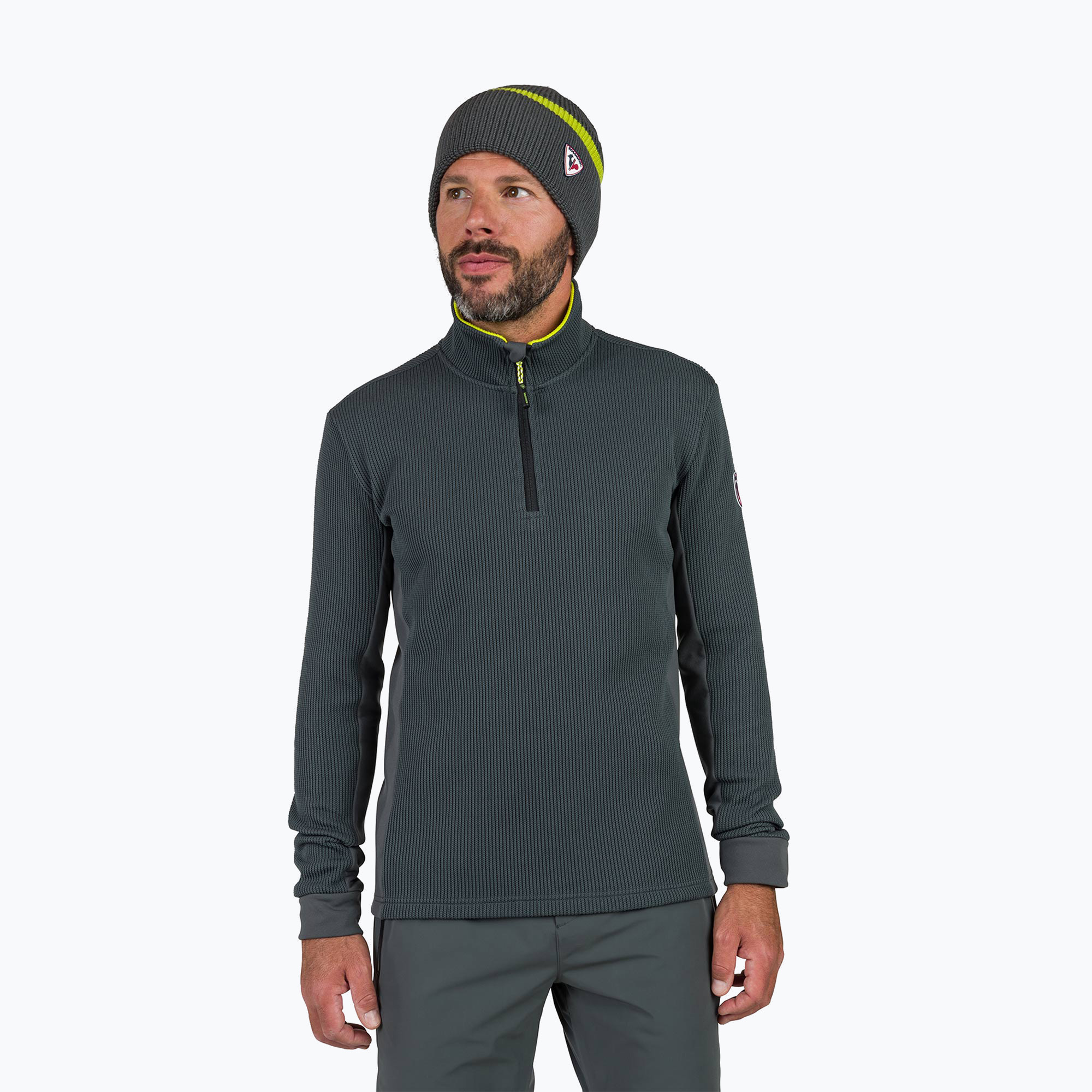 Pánska lyžiarska mikina Rossignol Cieloalto Fleece Half zip onyx grey (Cieloalto Fleece Half zip RLNML03)