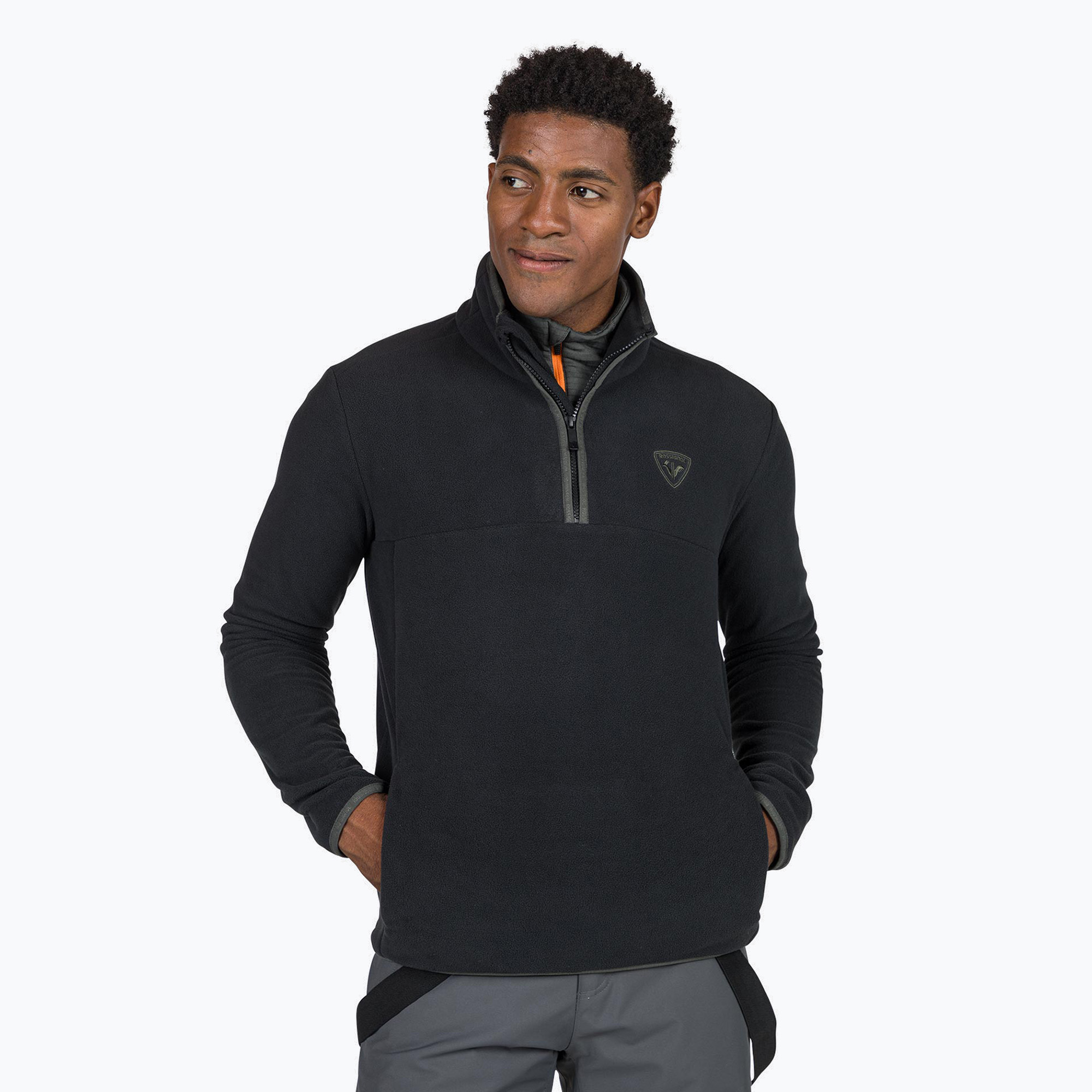 Felpa da uomo Rossignol Strawpile Fleece Hz nero (S) (Strawpile Fleece Hz RLNML08_200)