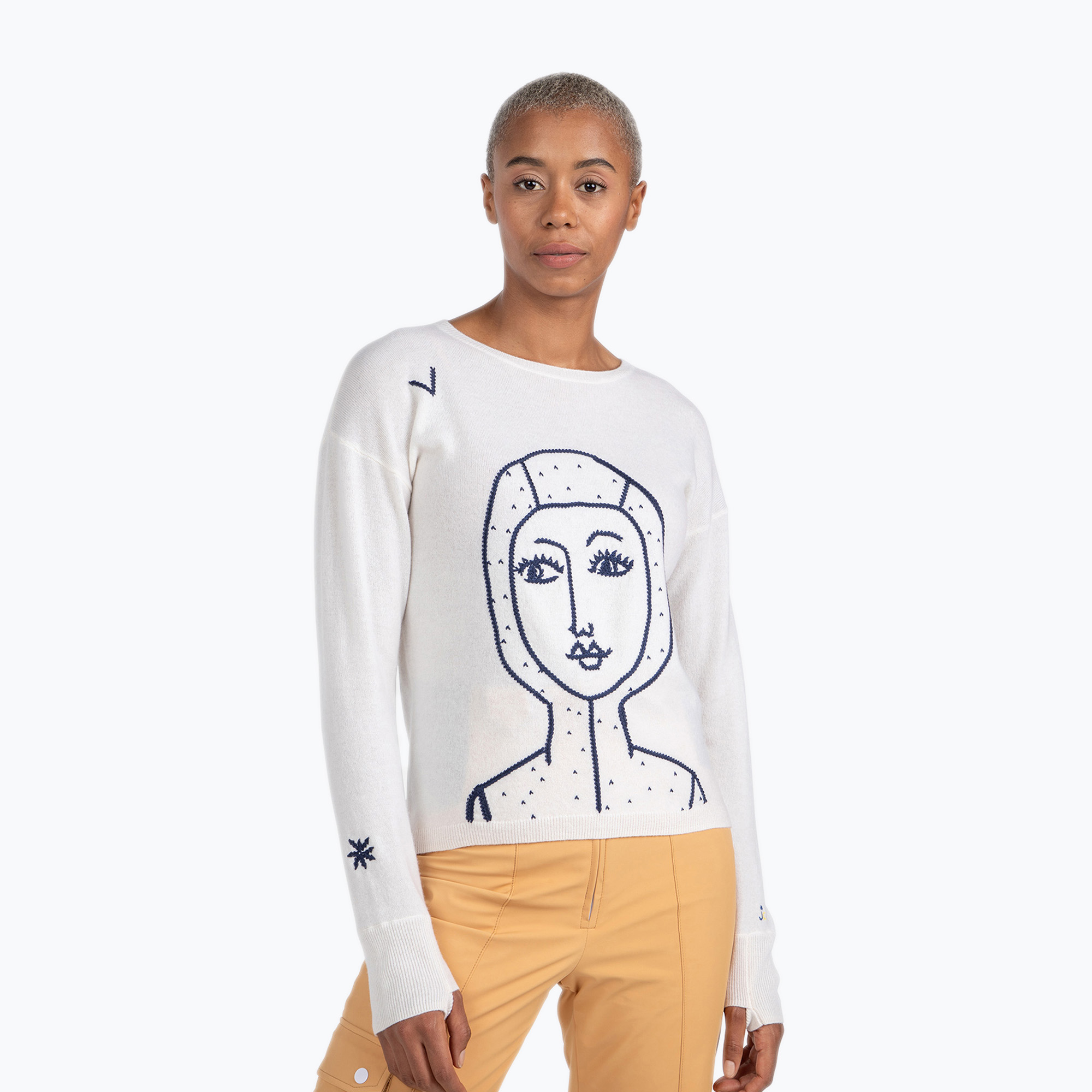 Női pulóver Rossignol Jcc Lina Pull white (Jcc Lina Pull RLNWO09)