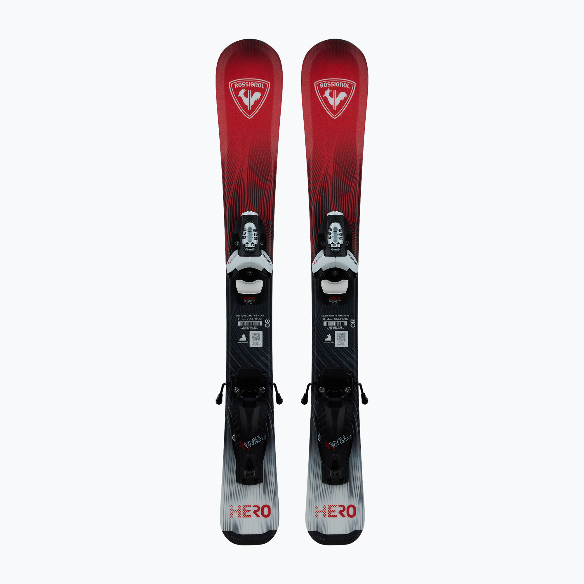 Детски ски за спускане със ски автомати Rossignol Hero Kid Pre-Drilled   Team 4 GW